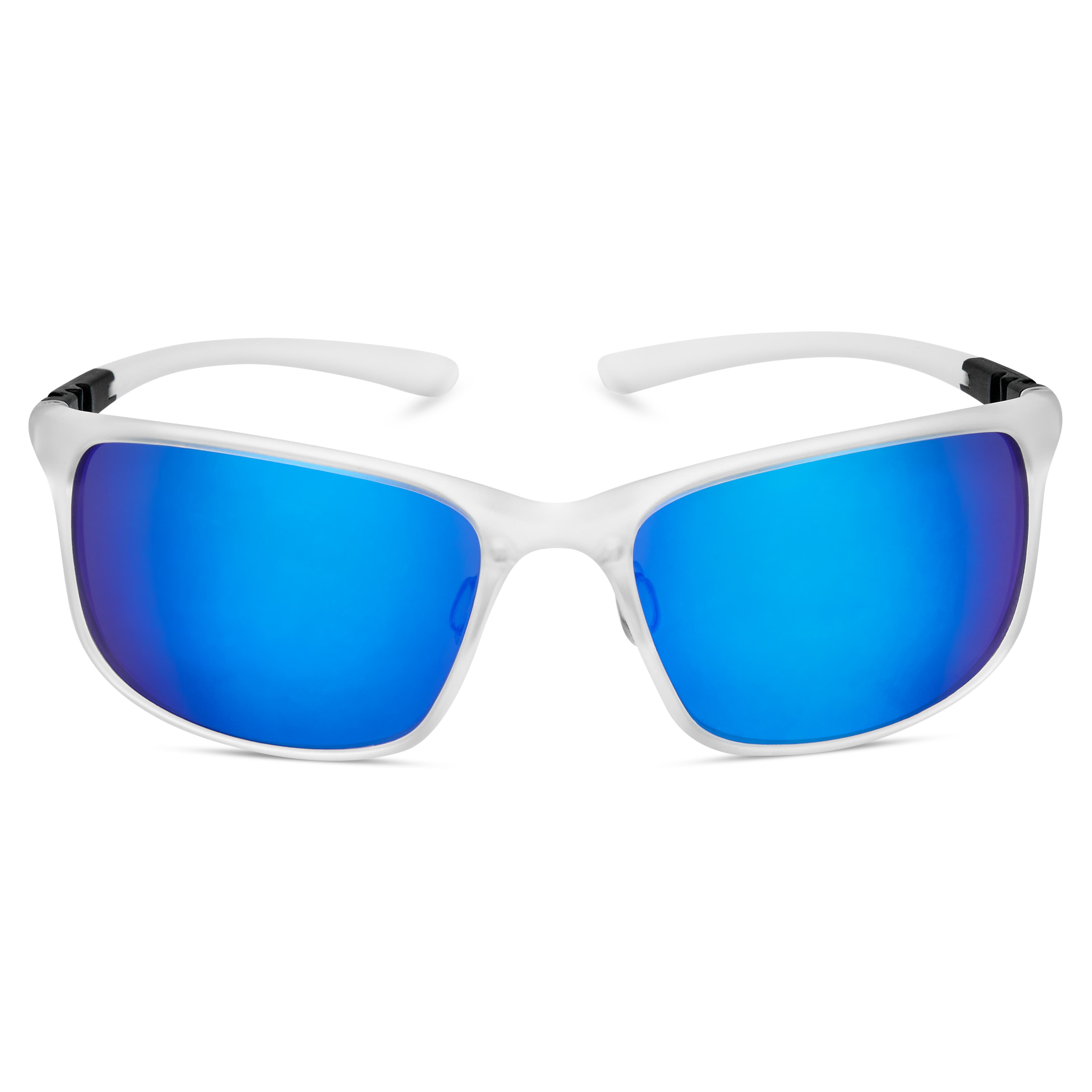 Clear & Blue Sport Sunglasses, In stock!