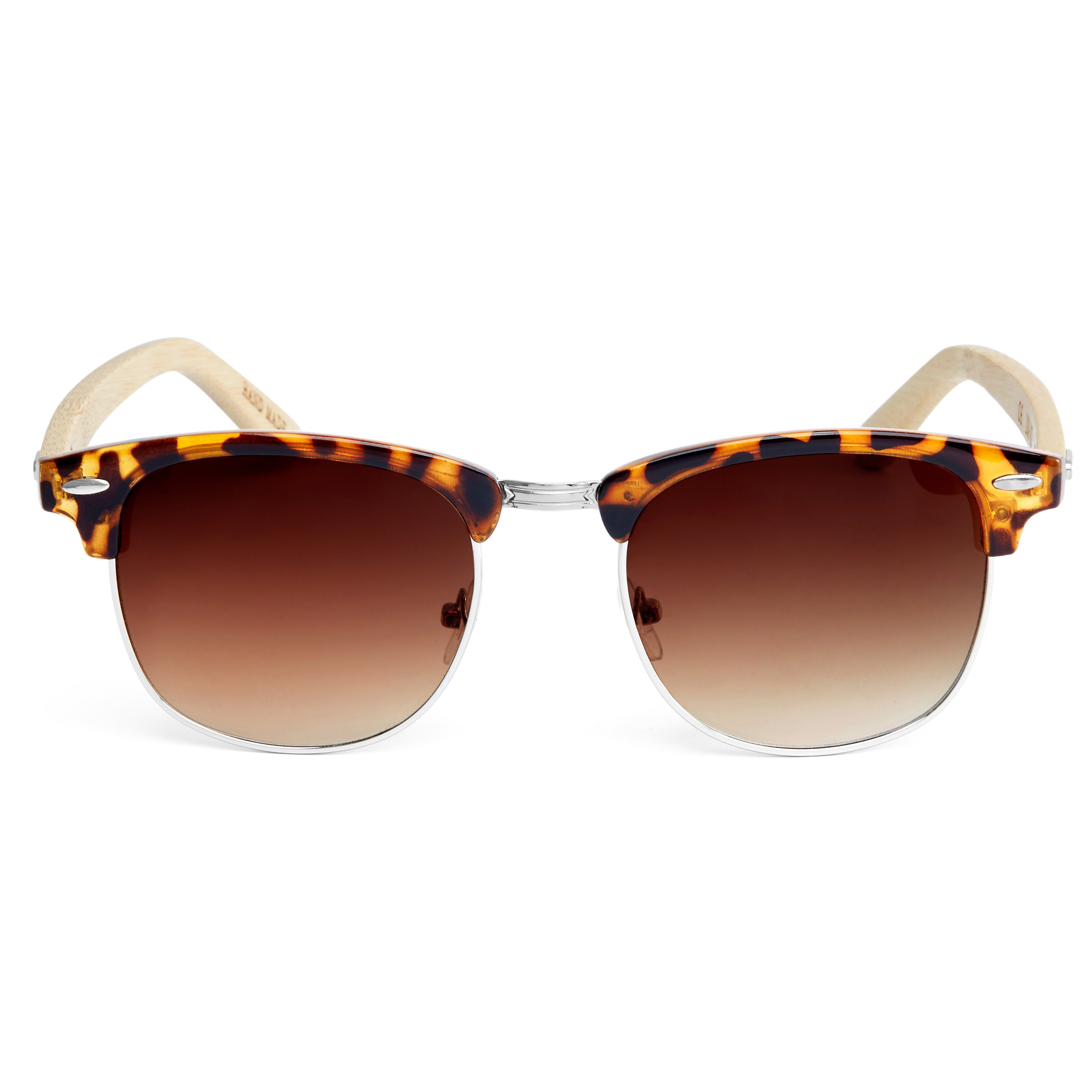 Gradient Brown Tortoise Wood Sunglasses - 1