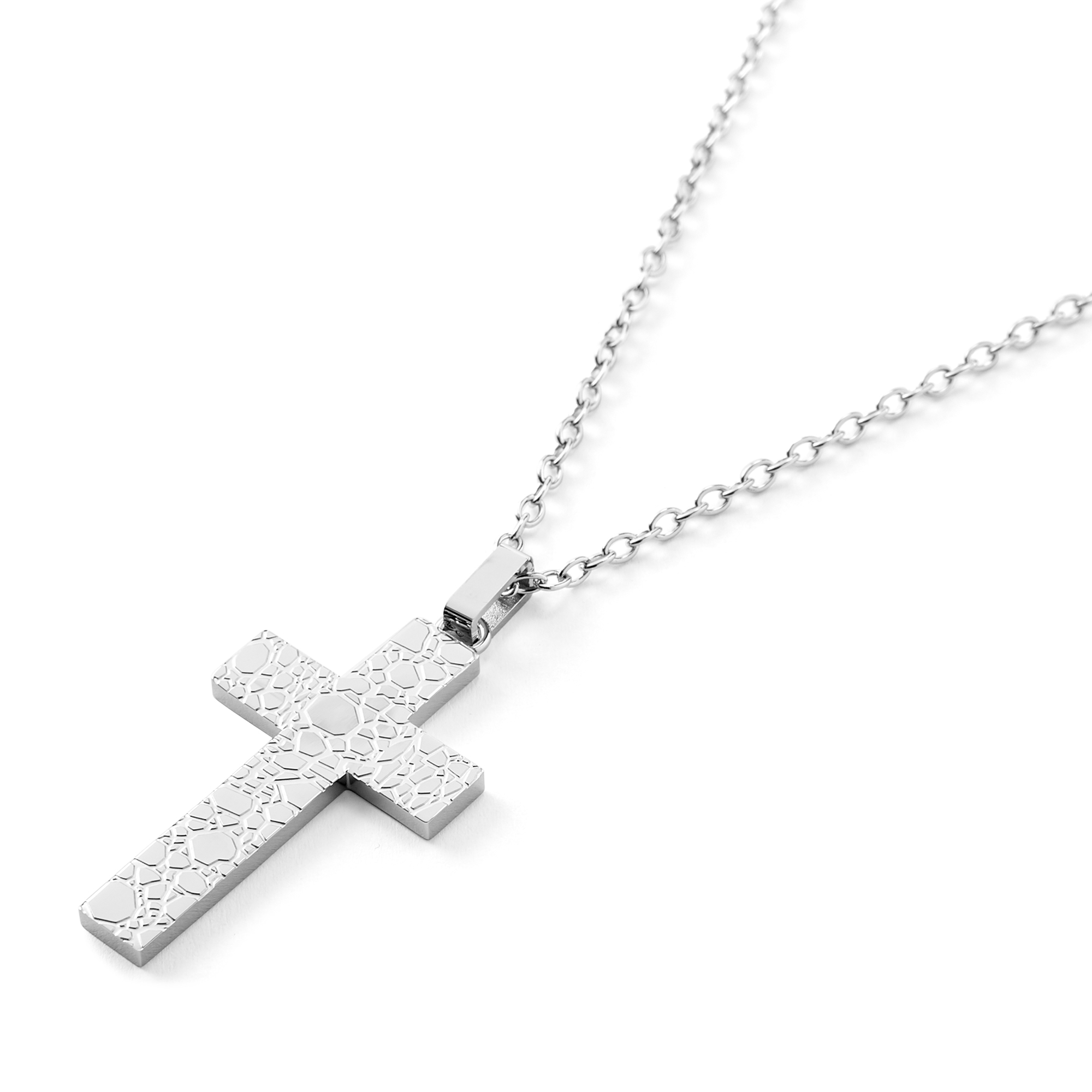 Cobblestone Cross Necklace - 2