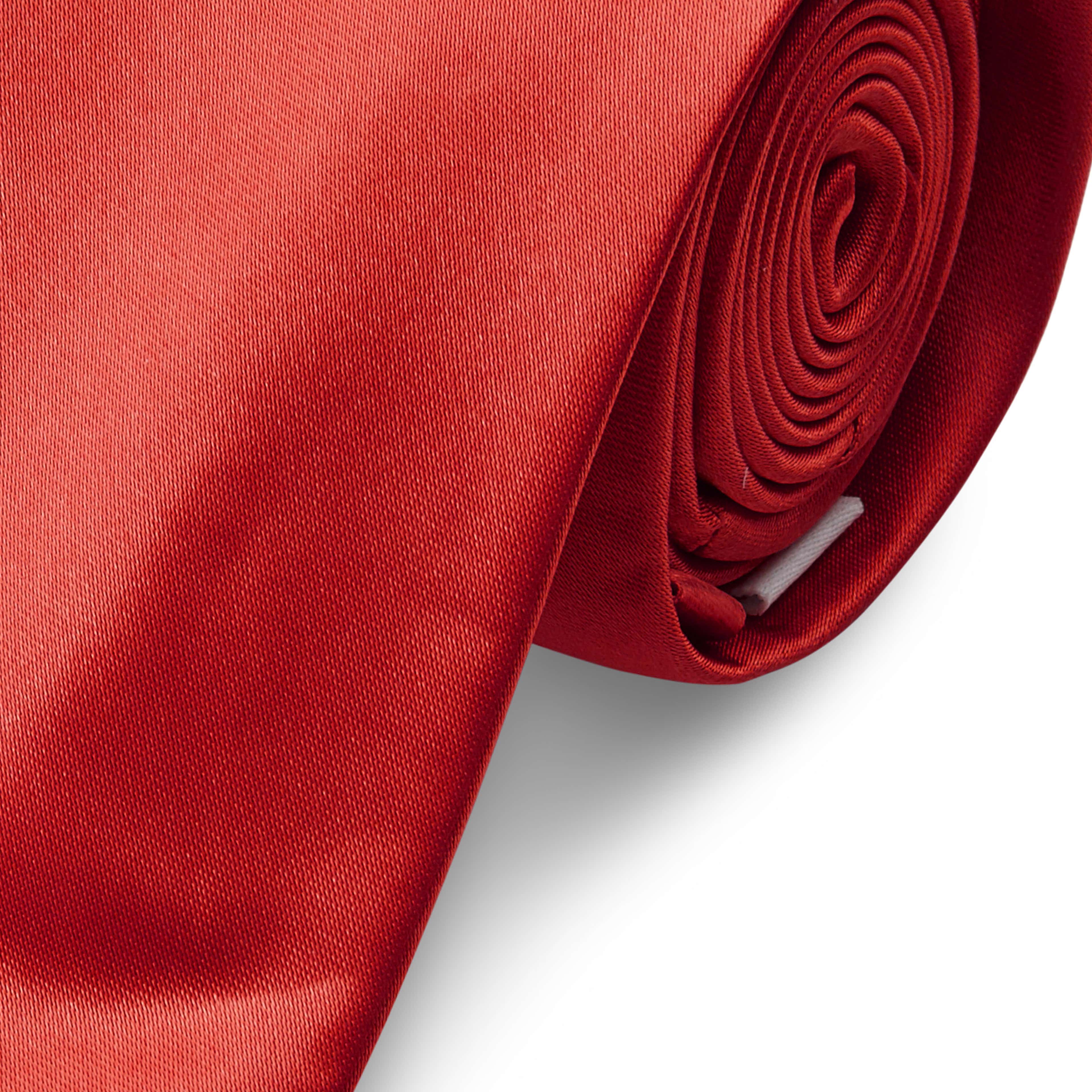 Shiny Red 6cm Basic Tie - 2 - gallery