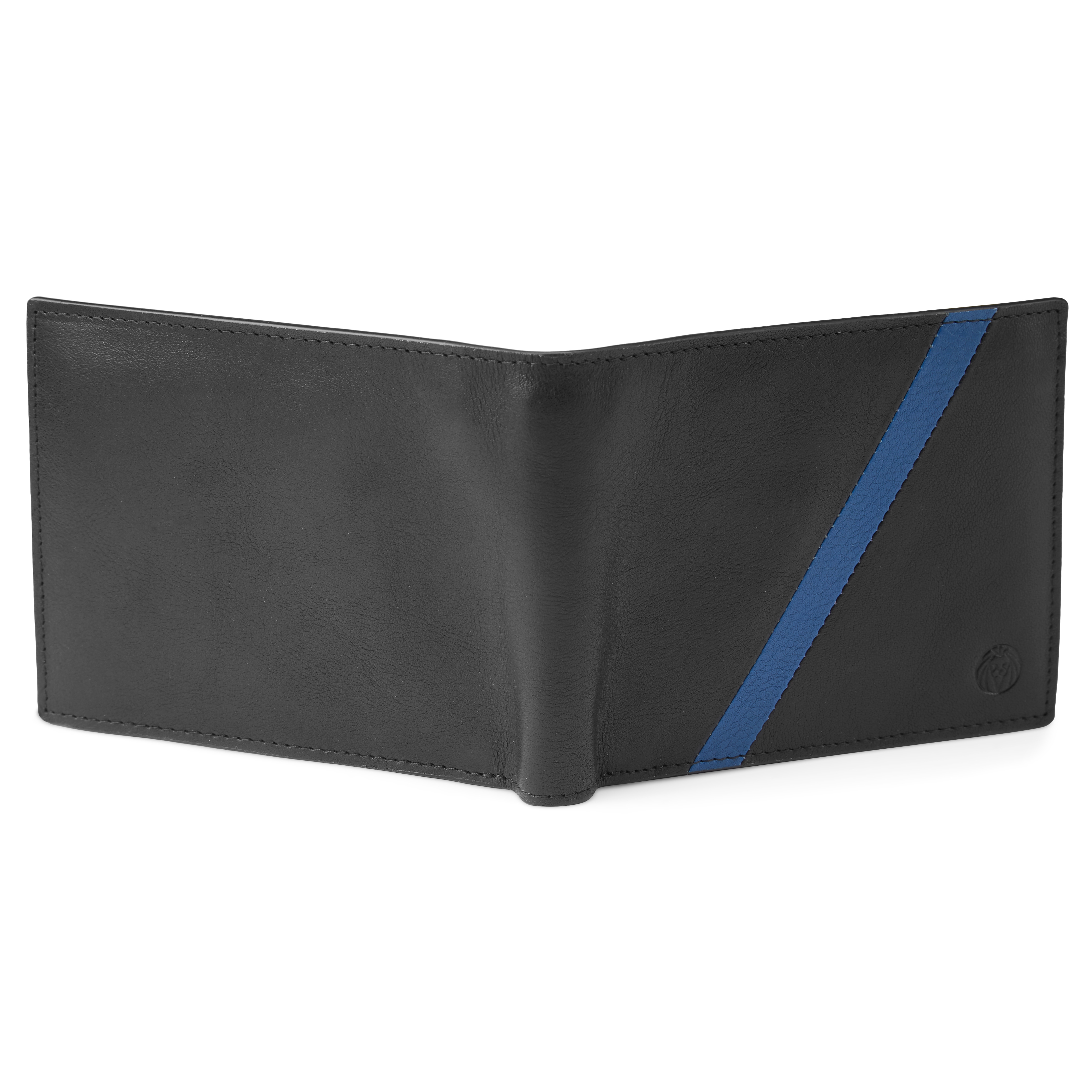 Lind Black & Blue Leather RFID-Blocking Wallet - 4