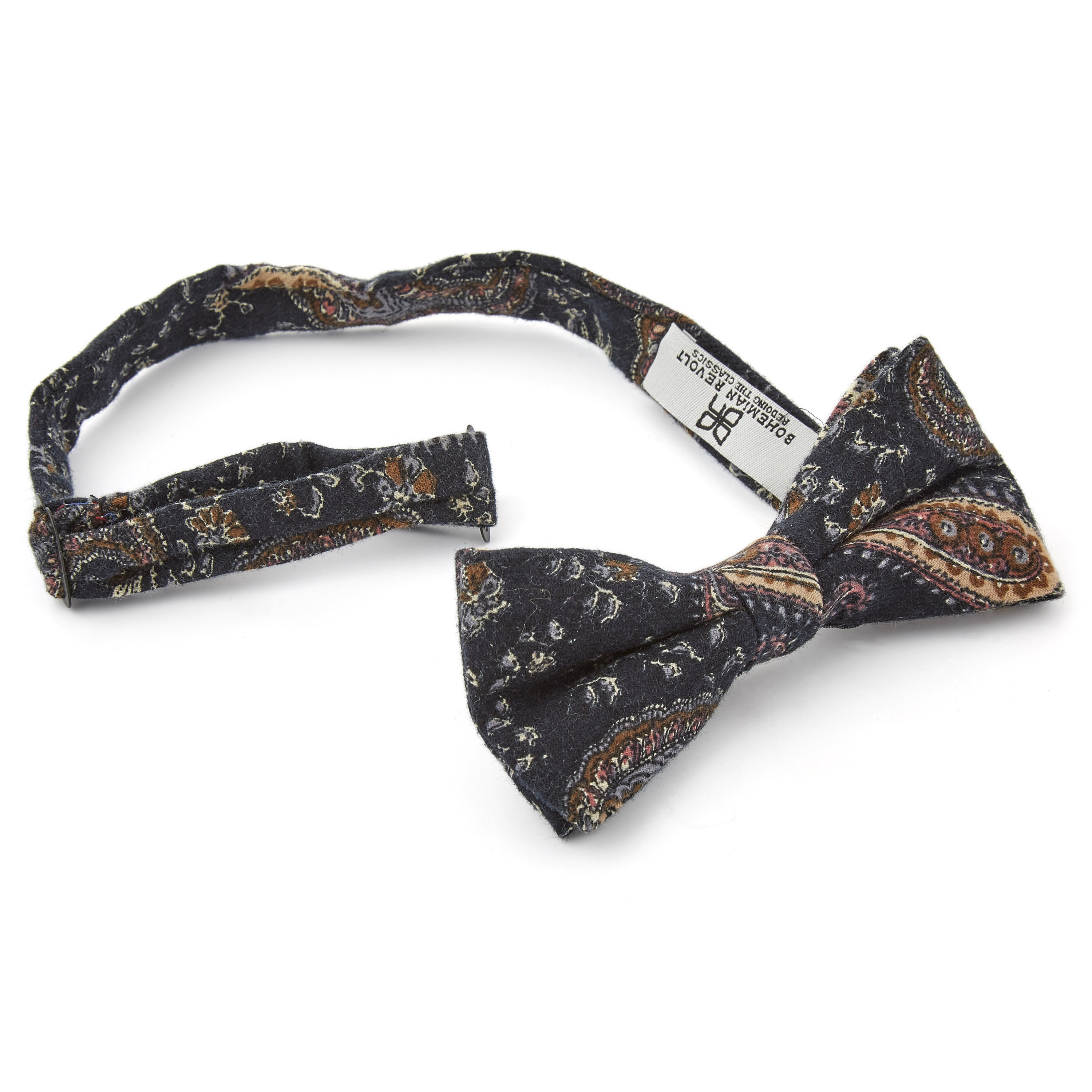 Svart Paisleymönstrad Fluga - 2