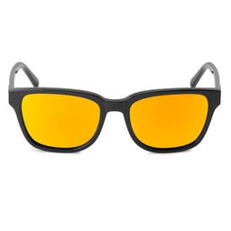 Ochelari de soare negri Wilmer Thea polarizați cu lentile oglindă galben-portocaliu