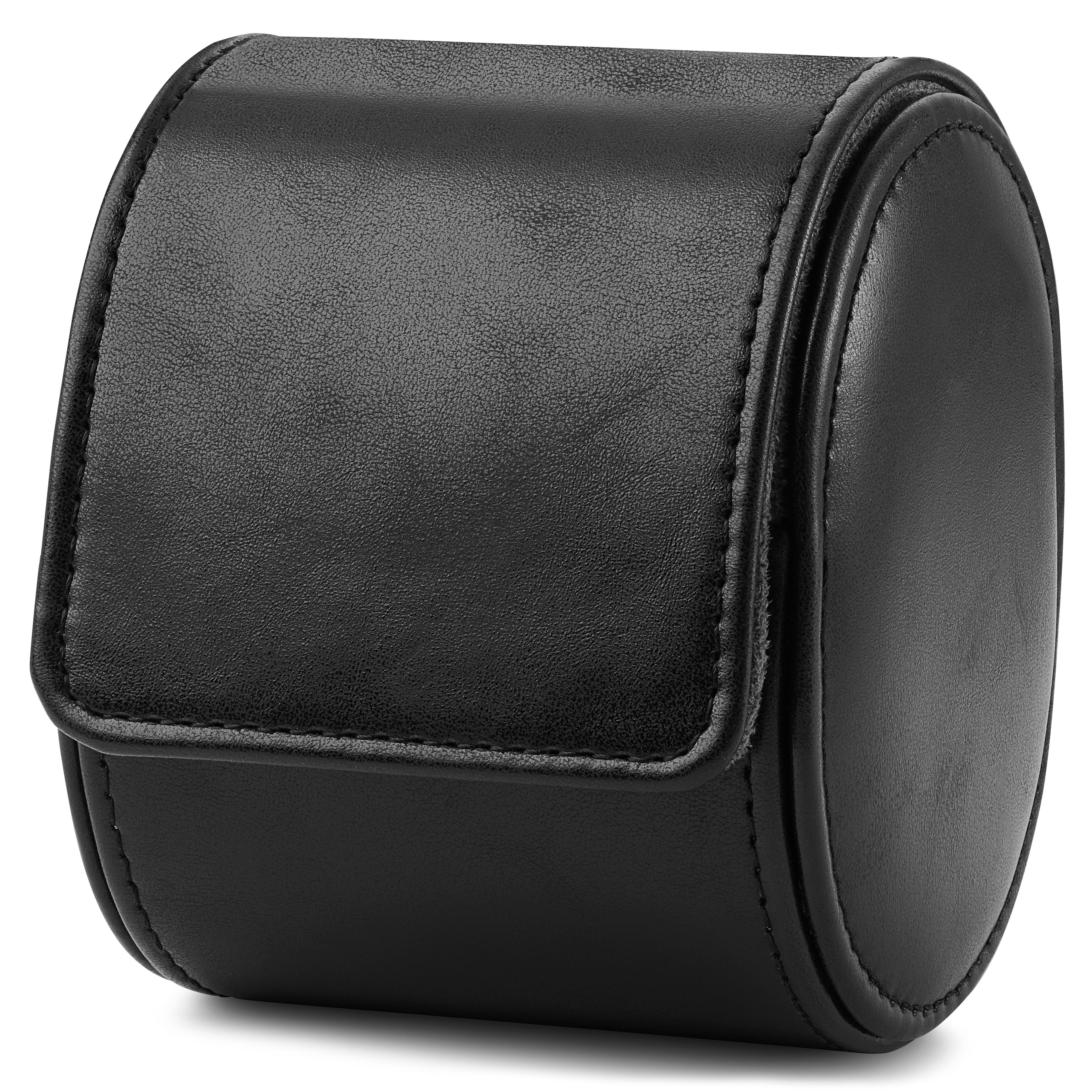 Black Vintage Leather Single Watch Roll