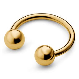 Arany tónusú sebészeti acél patkó piercing - 12 mm