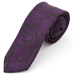 Purple & Black Baroque Polyester Tie