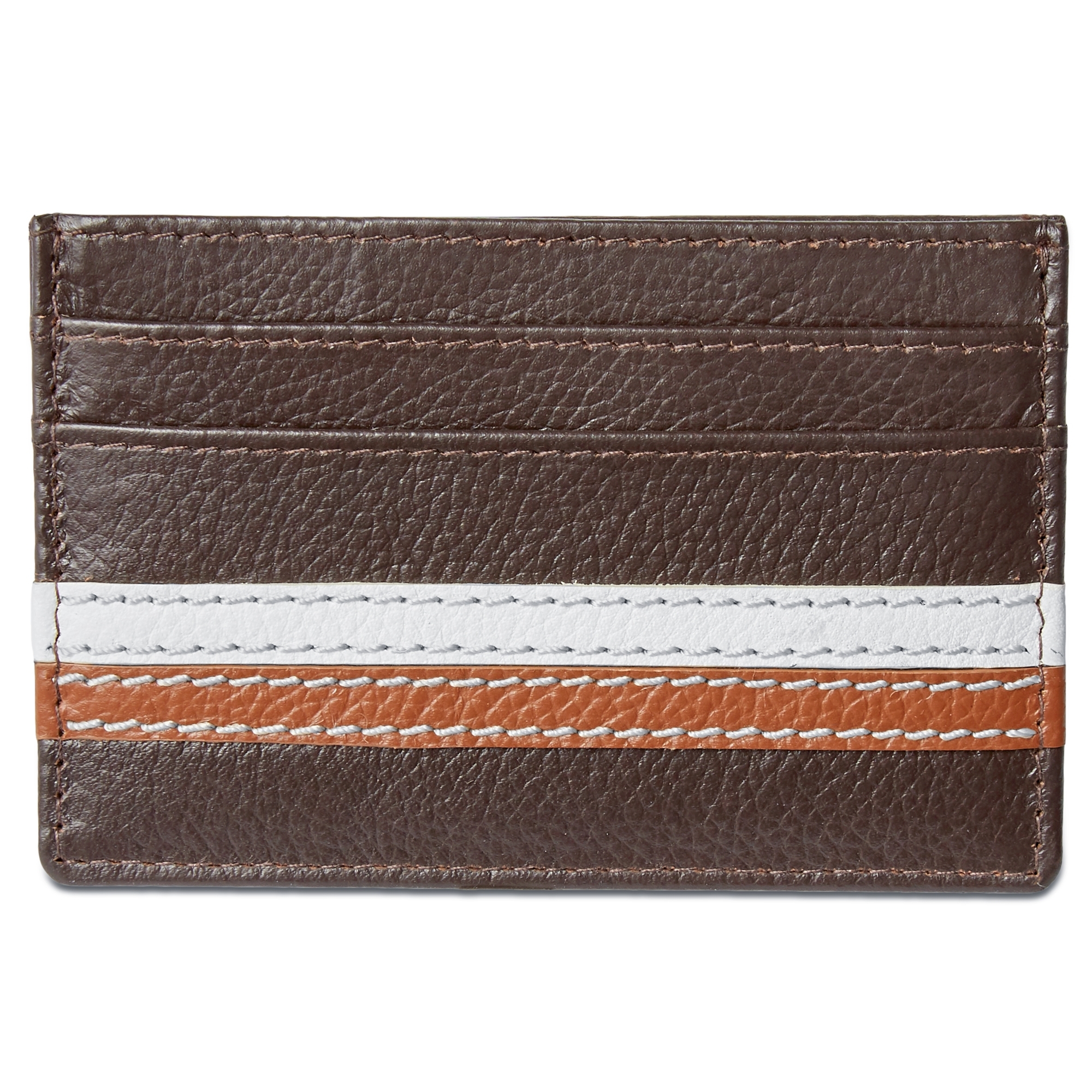 Skórzane brązowe etui na karty RFID Landen - 3