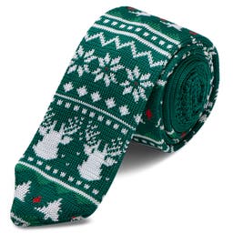 Cravată verde tricotată de Crăciun