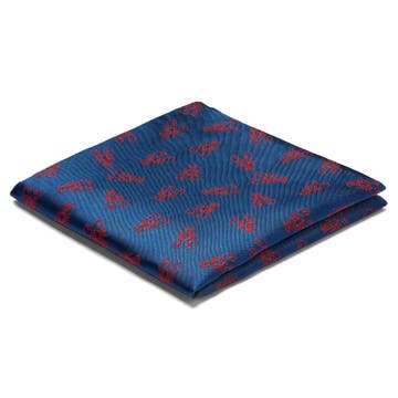 Navy Blue Double-Sided Pocket Square with Lobsters Navy Blue Double-Sided Pocket Square with Lobsters