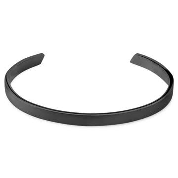 Bracelet manchette réglable en acier inoxydable noir mat de 5 mm Bracelet manchette réglable en acier inoxydable noir mat de 5 mm
