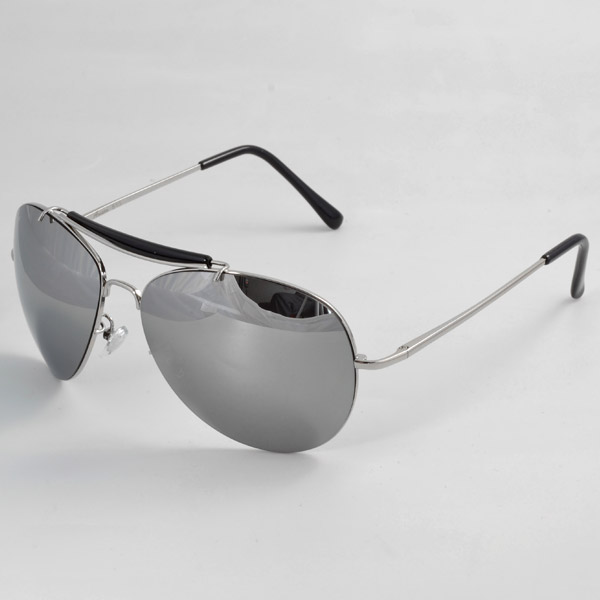 Sølv Retro Aviator Solbriller - 1