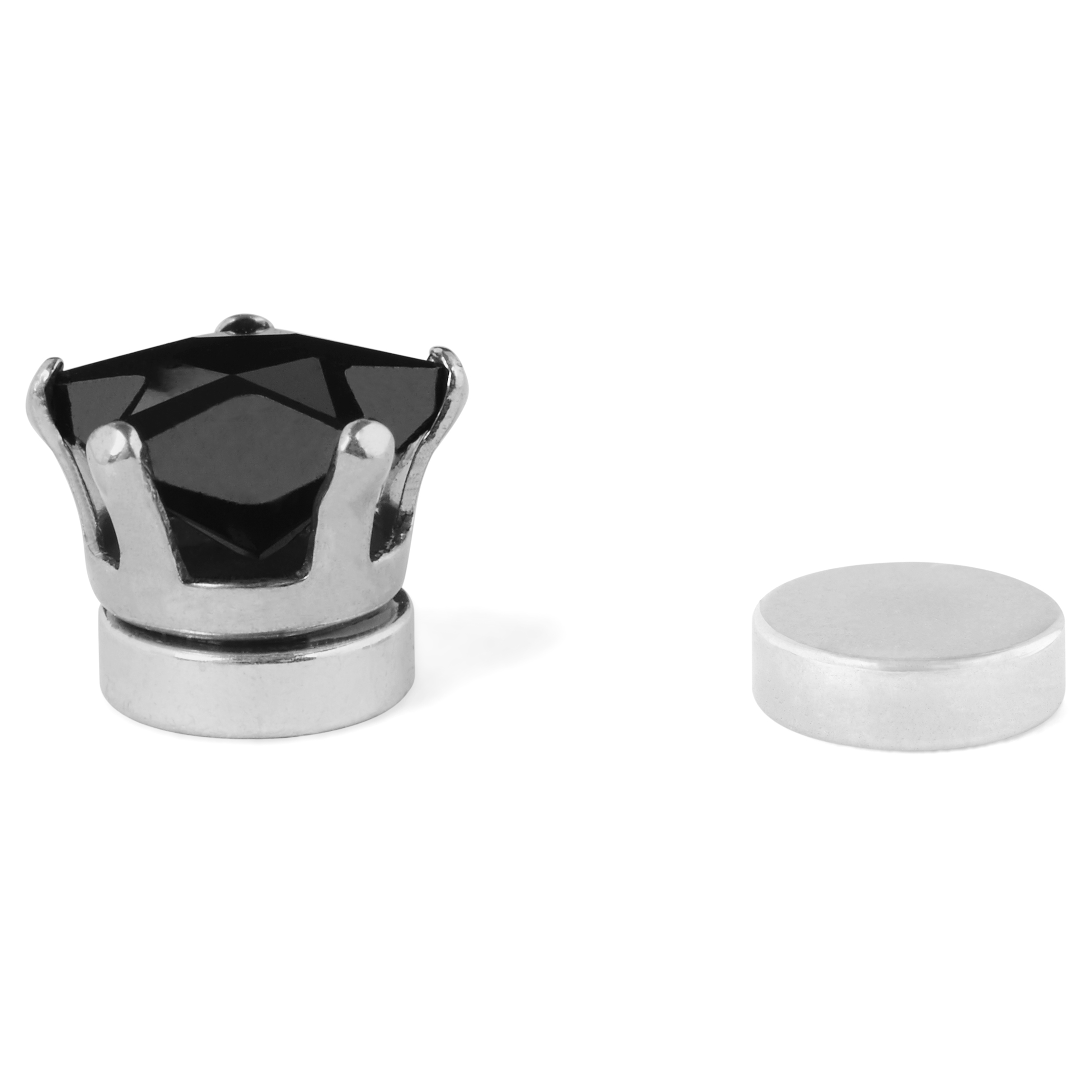 Pendiente magnético con cristal negro de estrella de 6 mm - 2