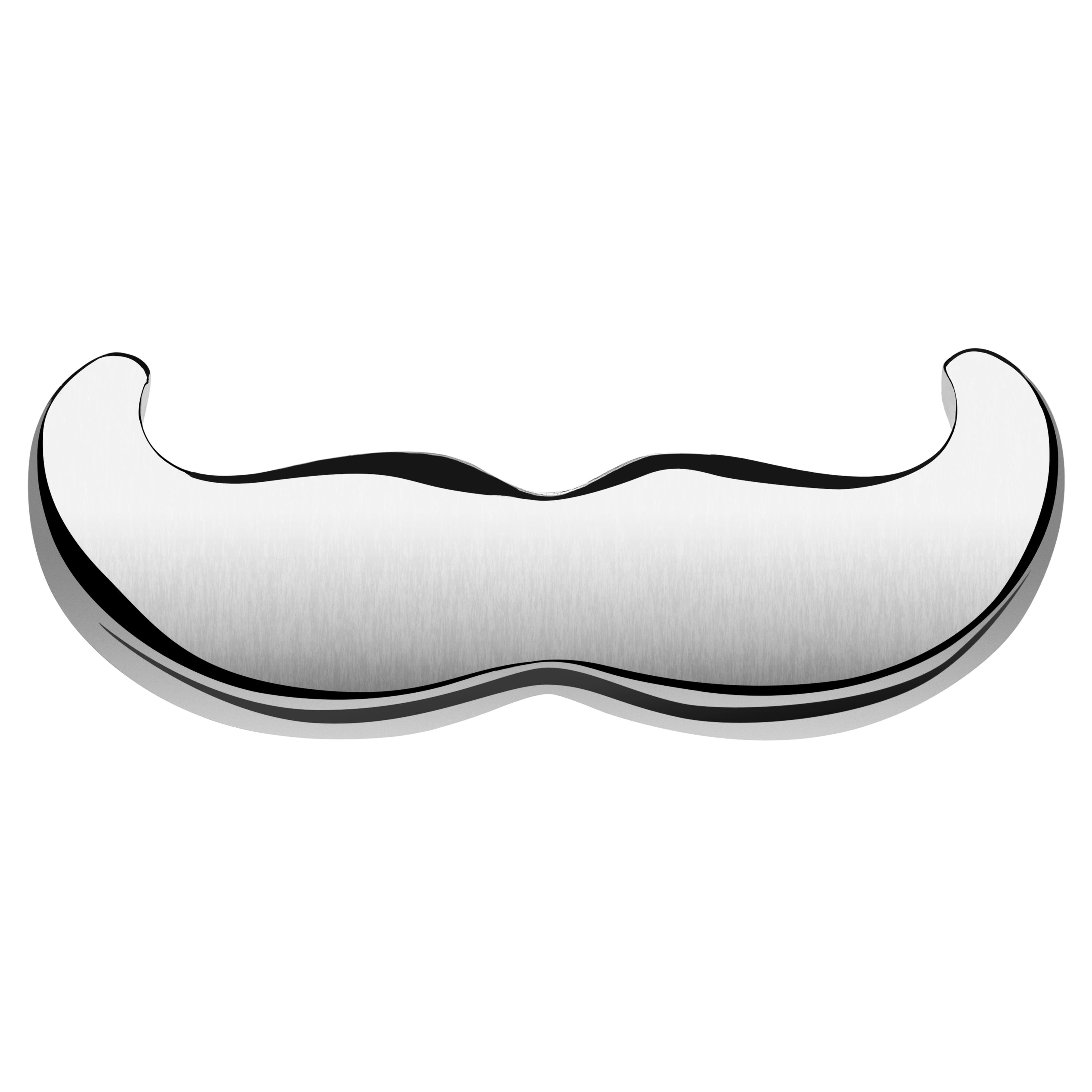 Meraklis | Silver-Tone Moustache Lapel Pin
