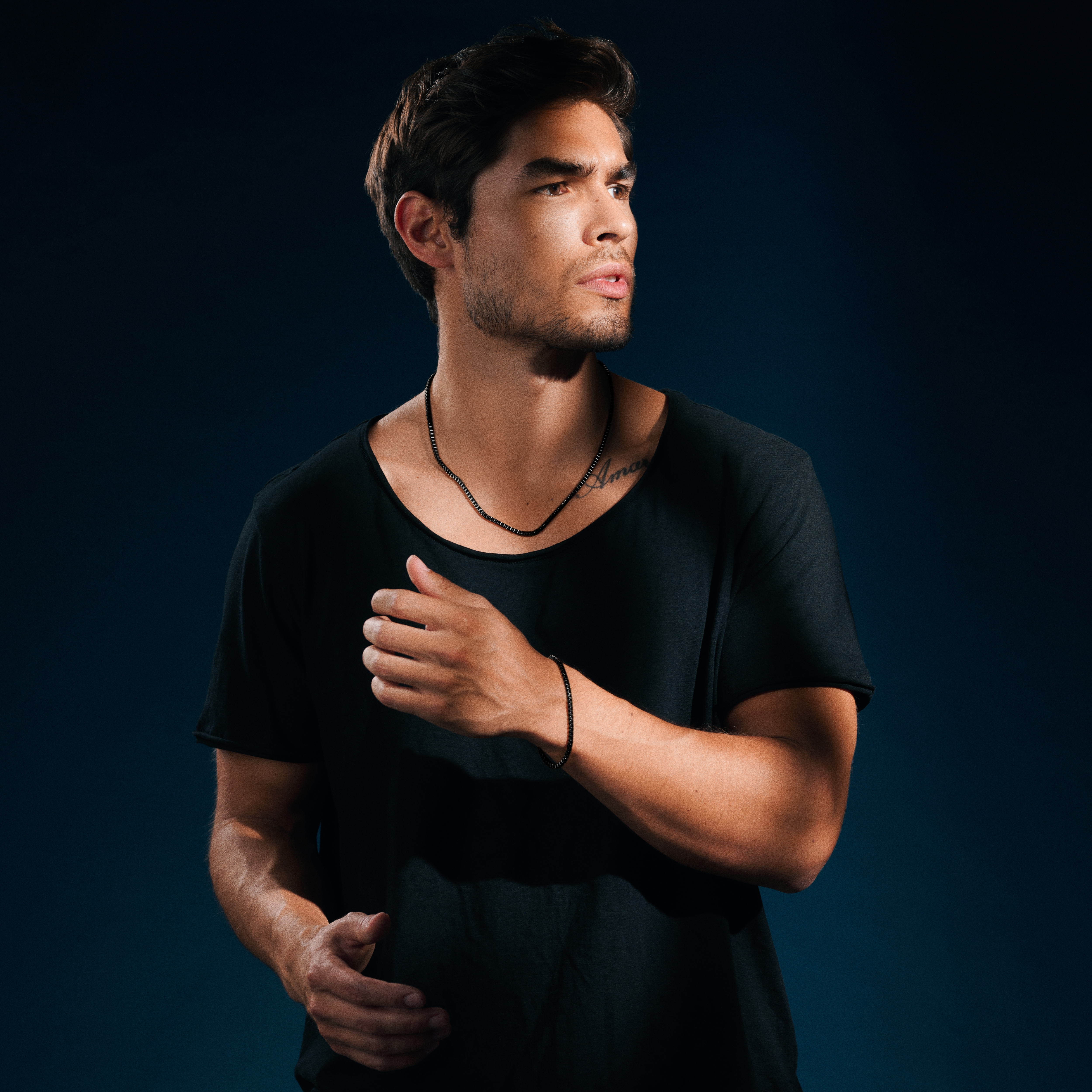 Essentials | 3 mm Gunmetal Black Square Box Chain Necklace - 2