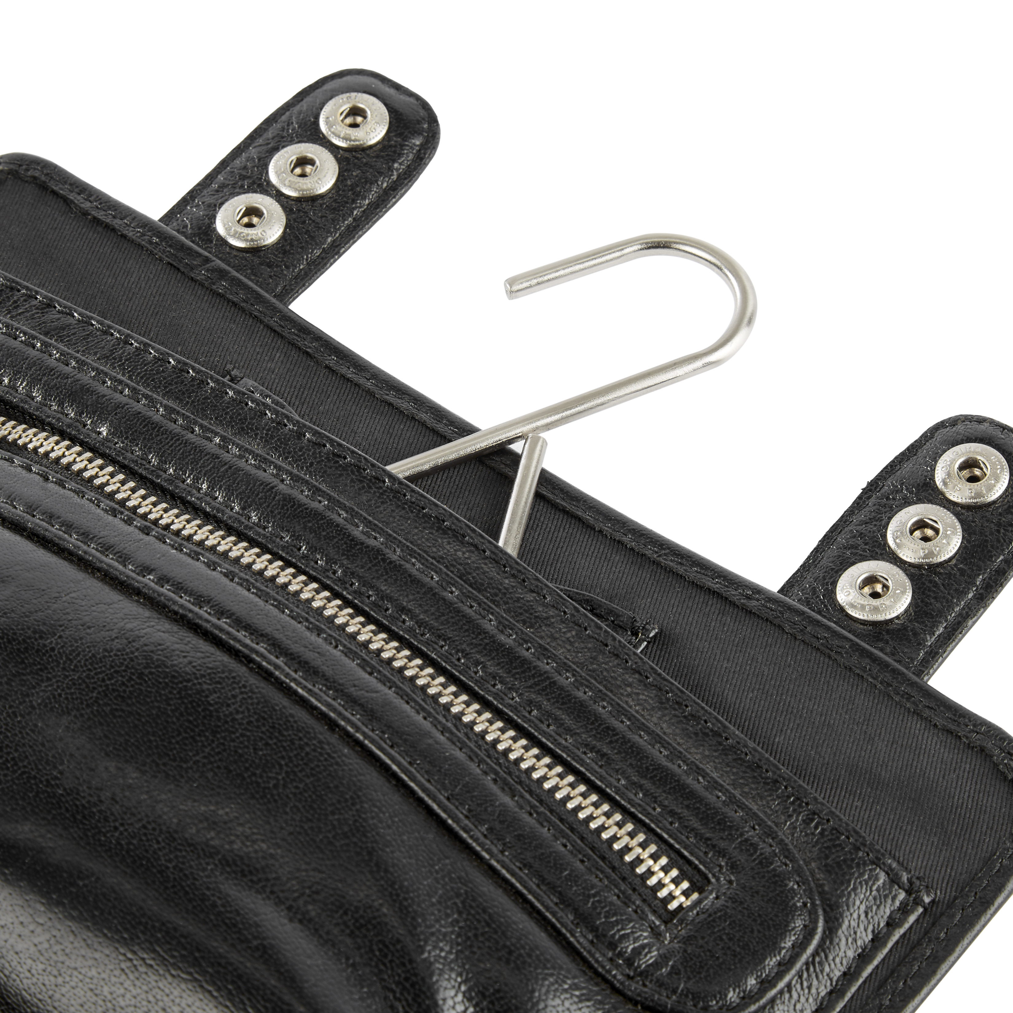 California | Black Hanging Toiletry Kit Leather Bag - 9