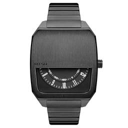 Hoc | Relógio em Aço Inoxidável Cinza Escuro com Mostrador Semioculto