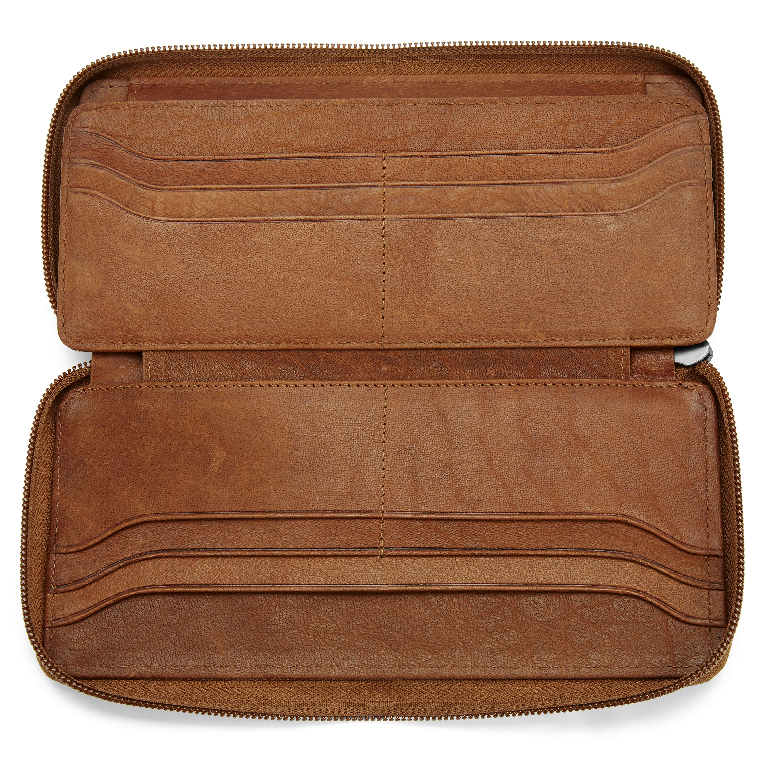  Cartera grande y clásica de cuero canela Oxford - 6