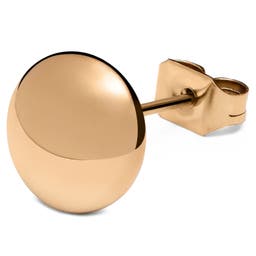 8mm Rose Gold-Tone Button Stud Earring