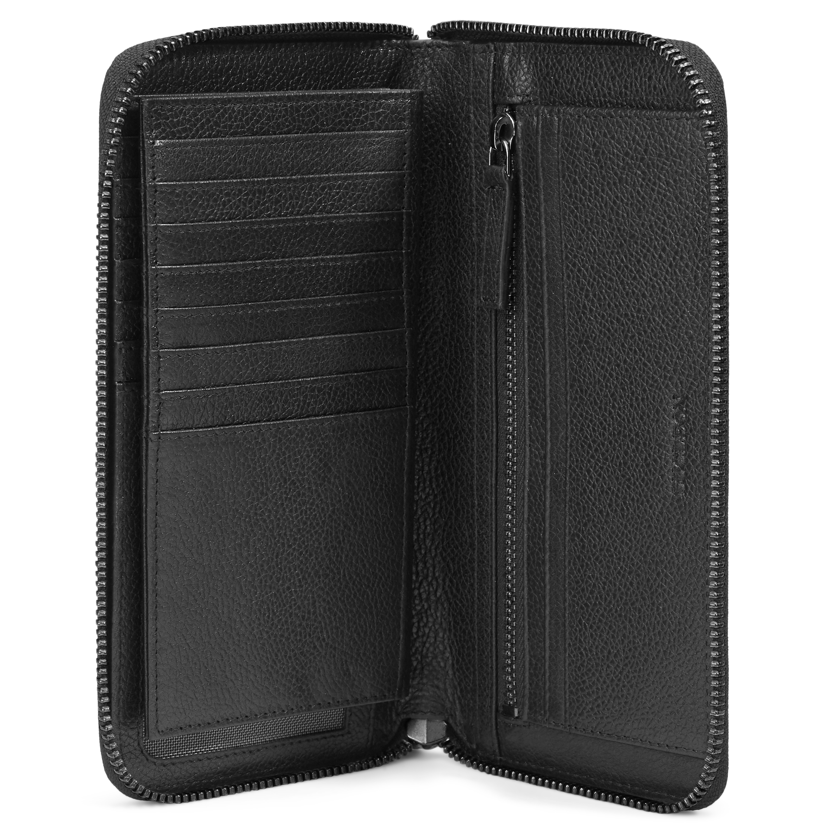 Lauri RFID-árnyékolt fekete bőrtárca - 4