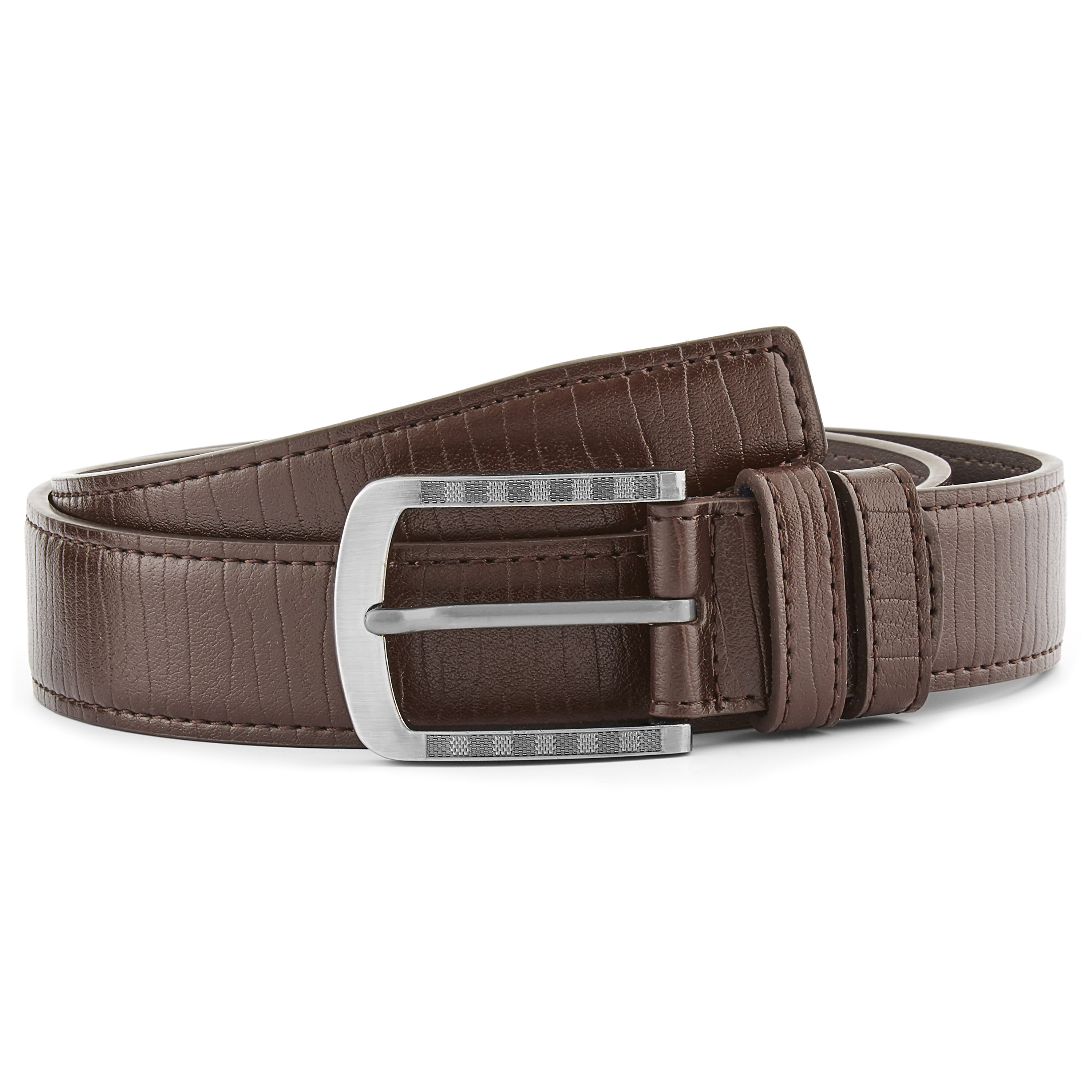 Hnedý elegantný kožený opasok - 1