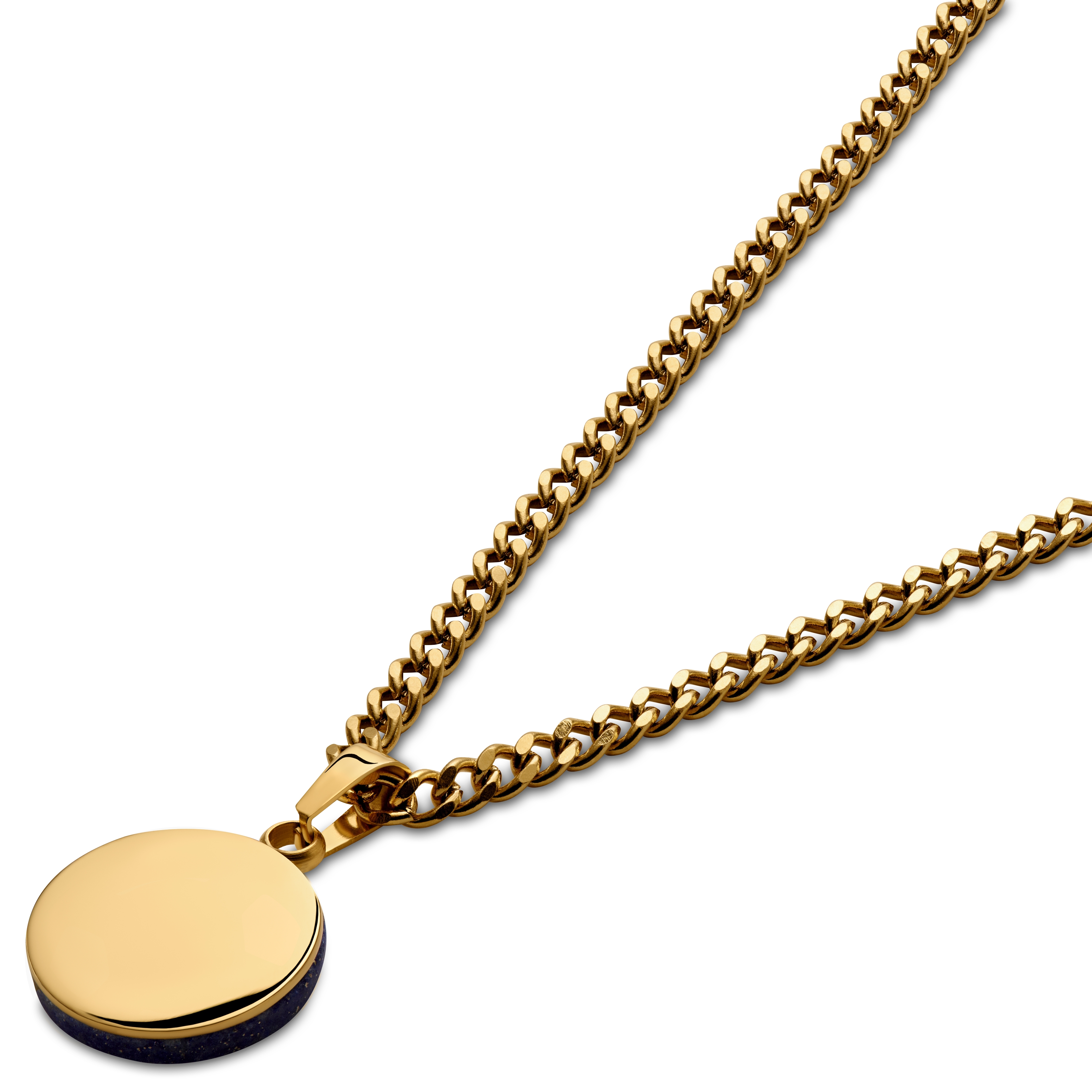 Cruz | Massive runde goldfarbene Lapislazuli-Halskette - 3