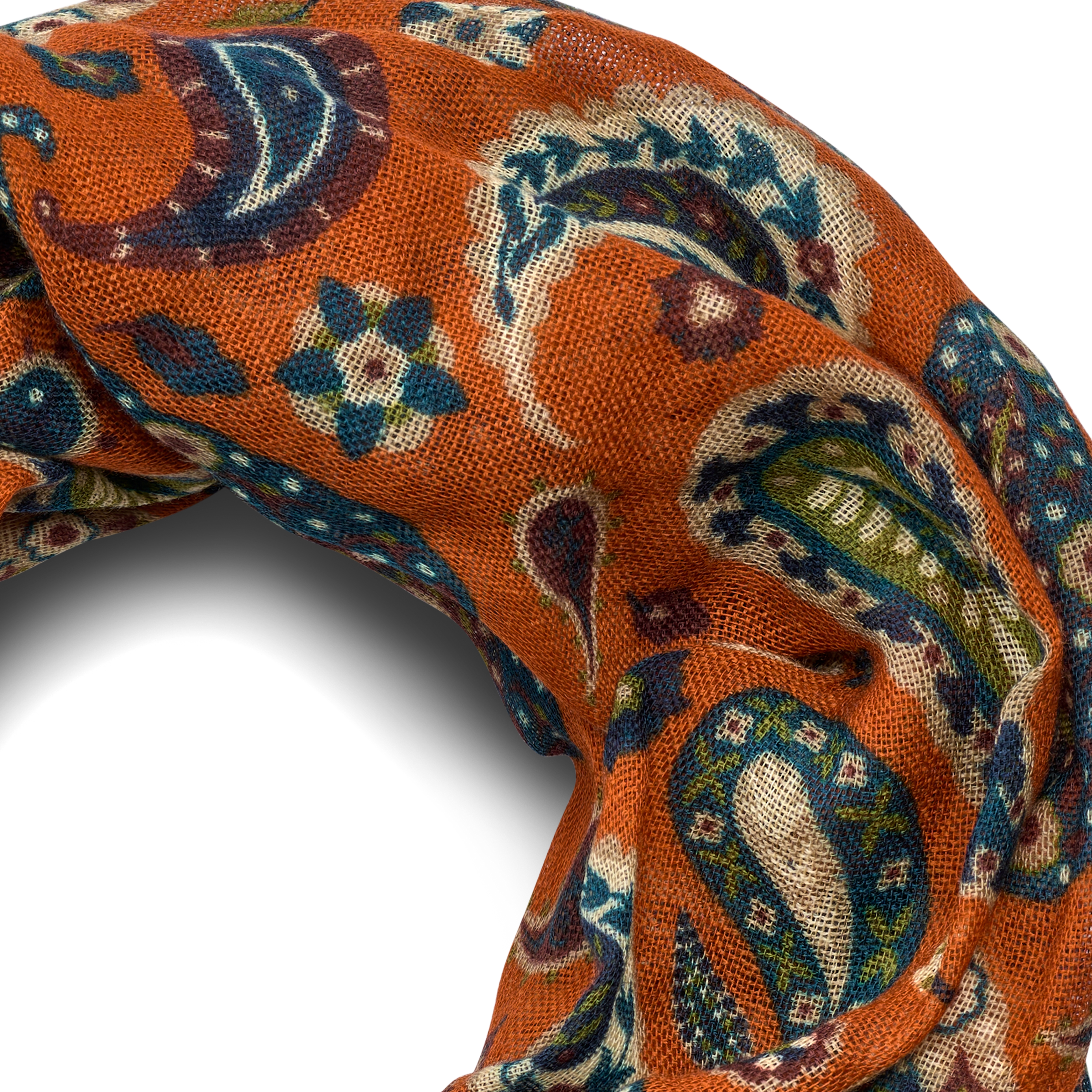 Virtuo | Cachecol em Lã Paisley Tangerina - 2