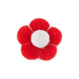 True Red & White Felt Flower Lapel Pin