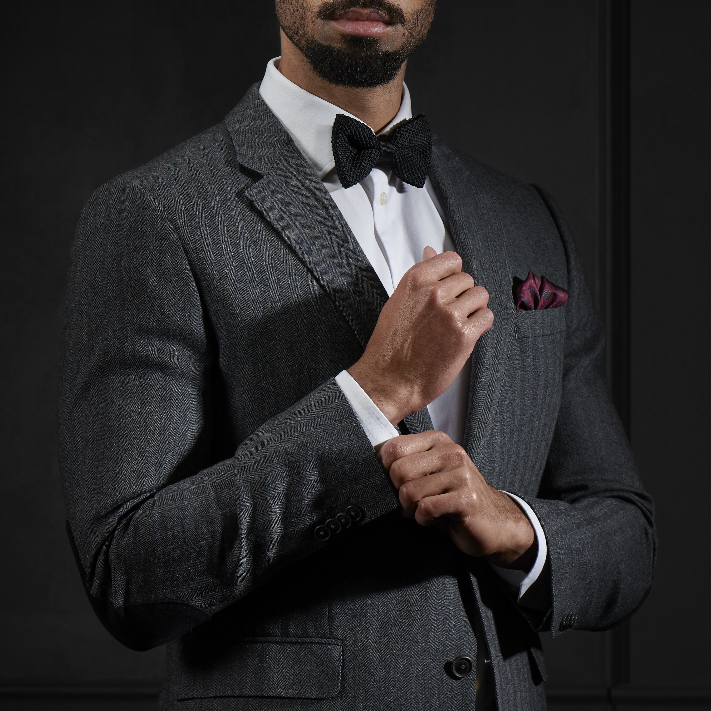 Schwarze Strickfliege - 4