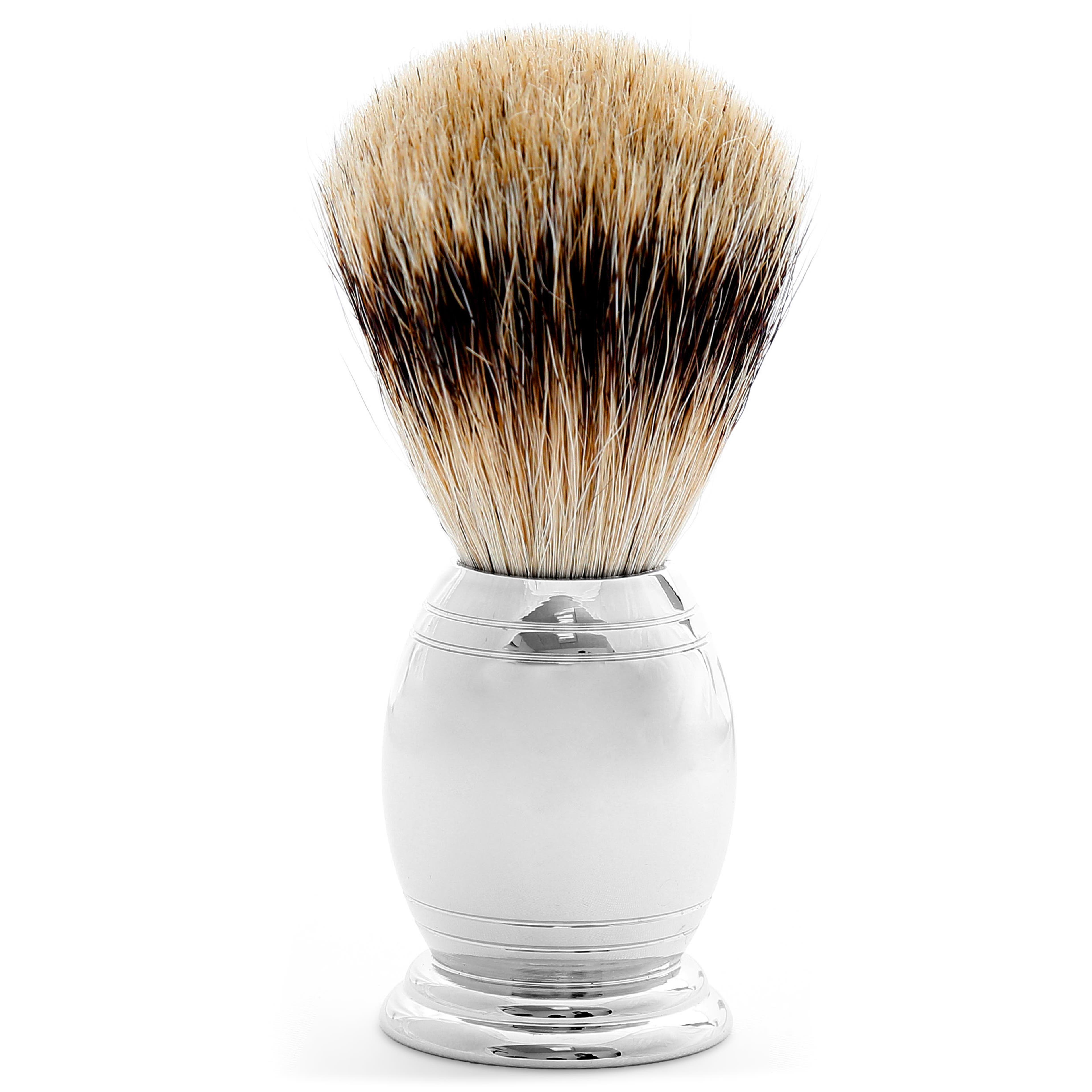 Stainless Steel Detailed Silvertip Badger Shaving Brush