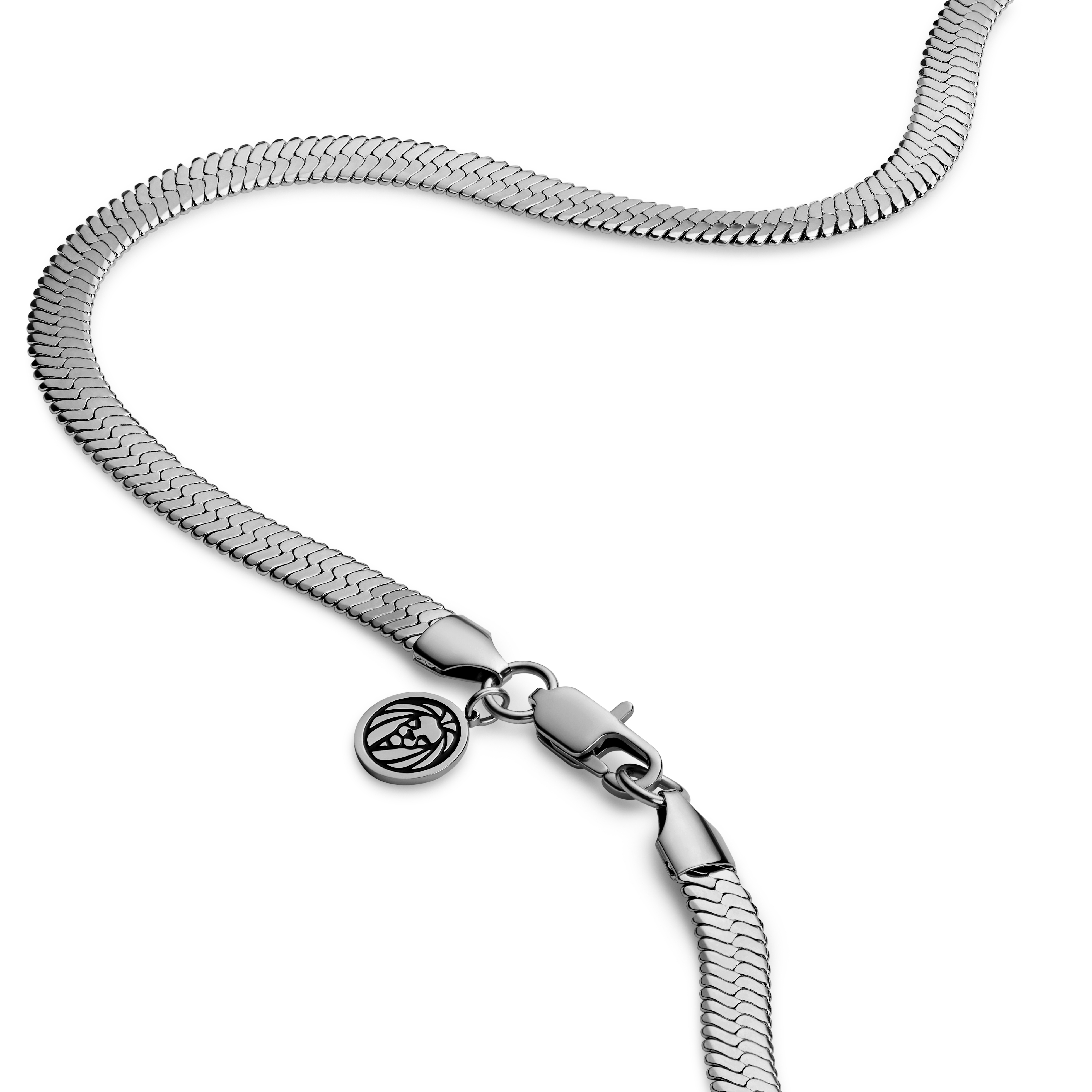 Essentials | 6 mm Silver-Tone Herringbone Chain Necklace - 3