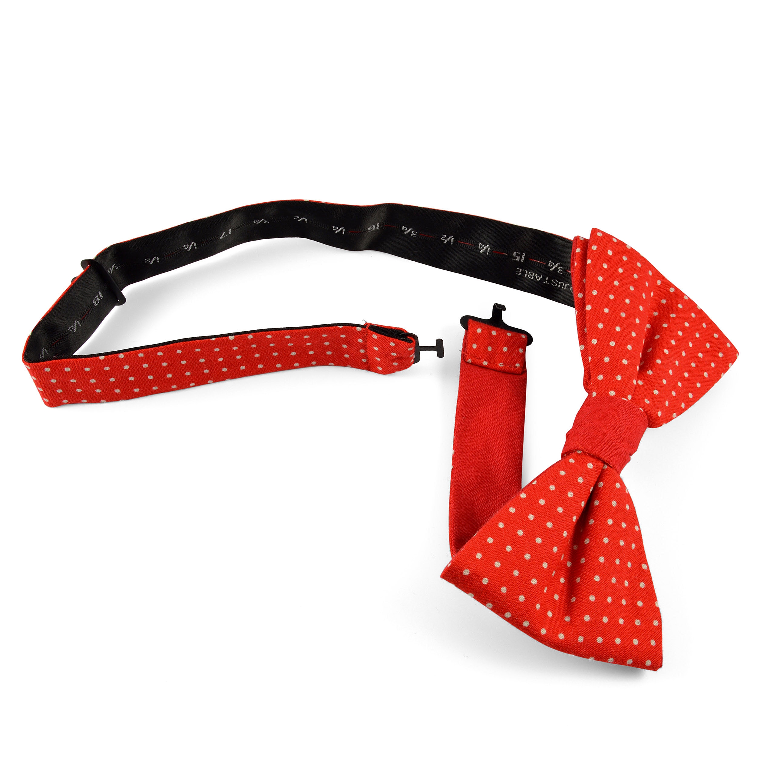 Noeud papillon en coton rouge à pois - 2