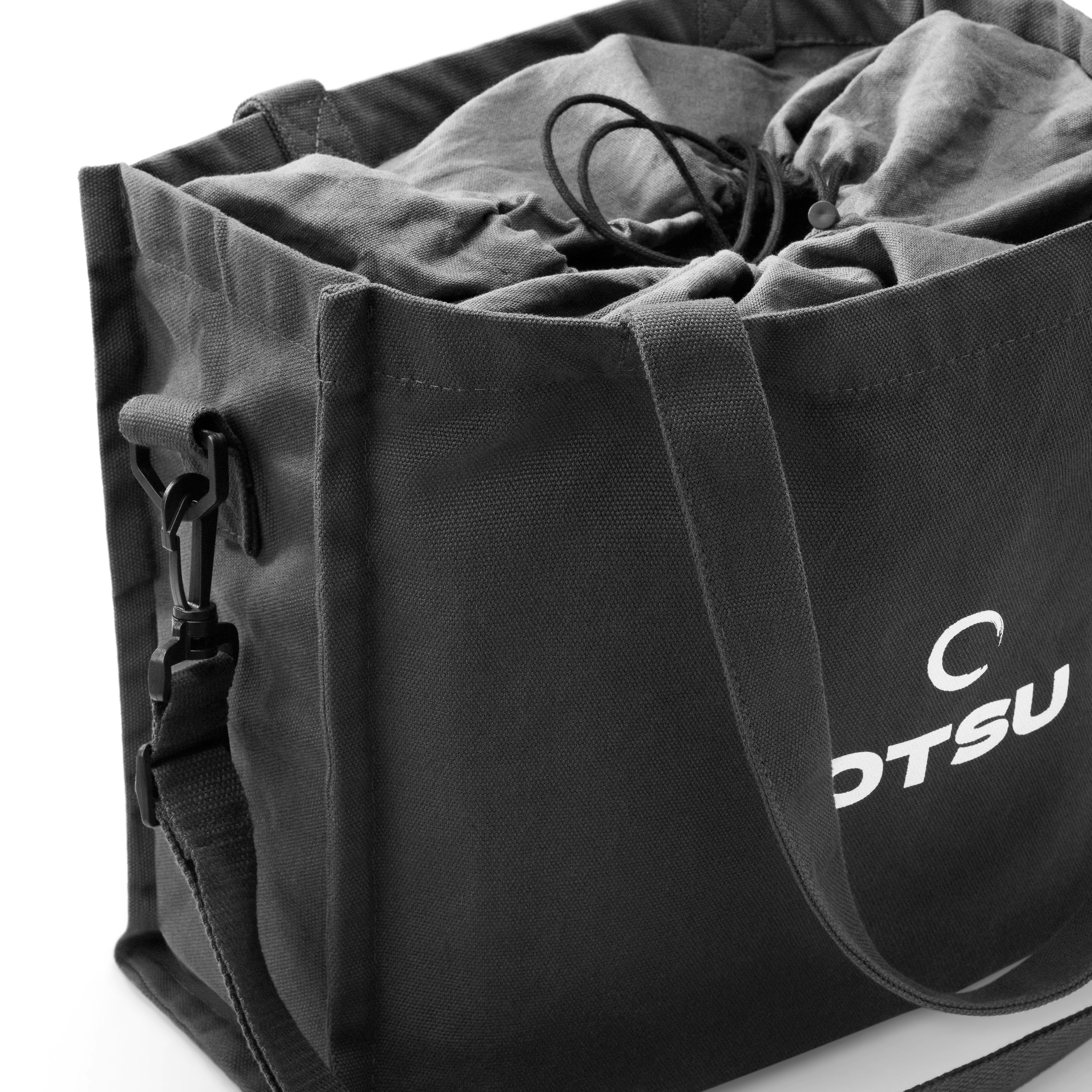 Otsu - tmavě šedá bavlněná plátěná taška - 5