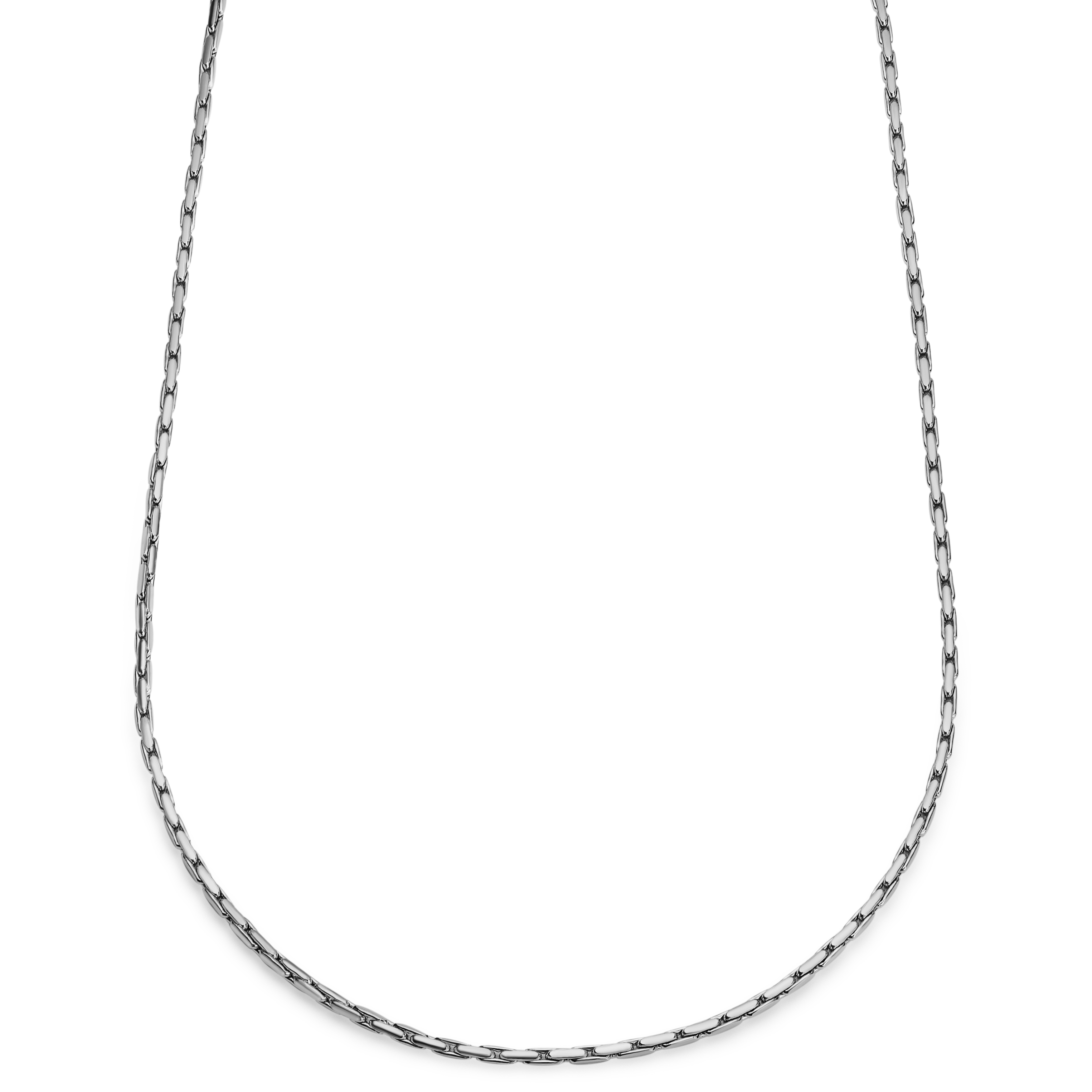 Mens sterling silver sales box chain necklace