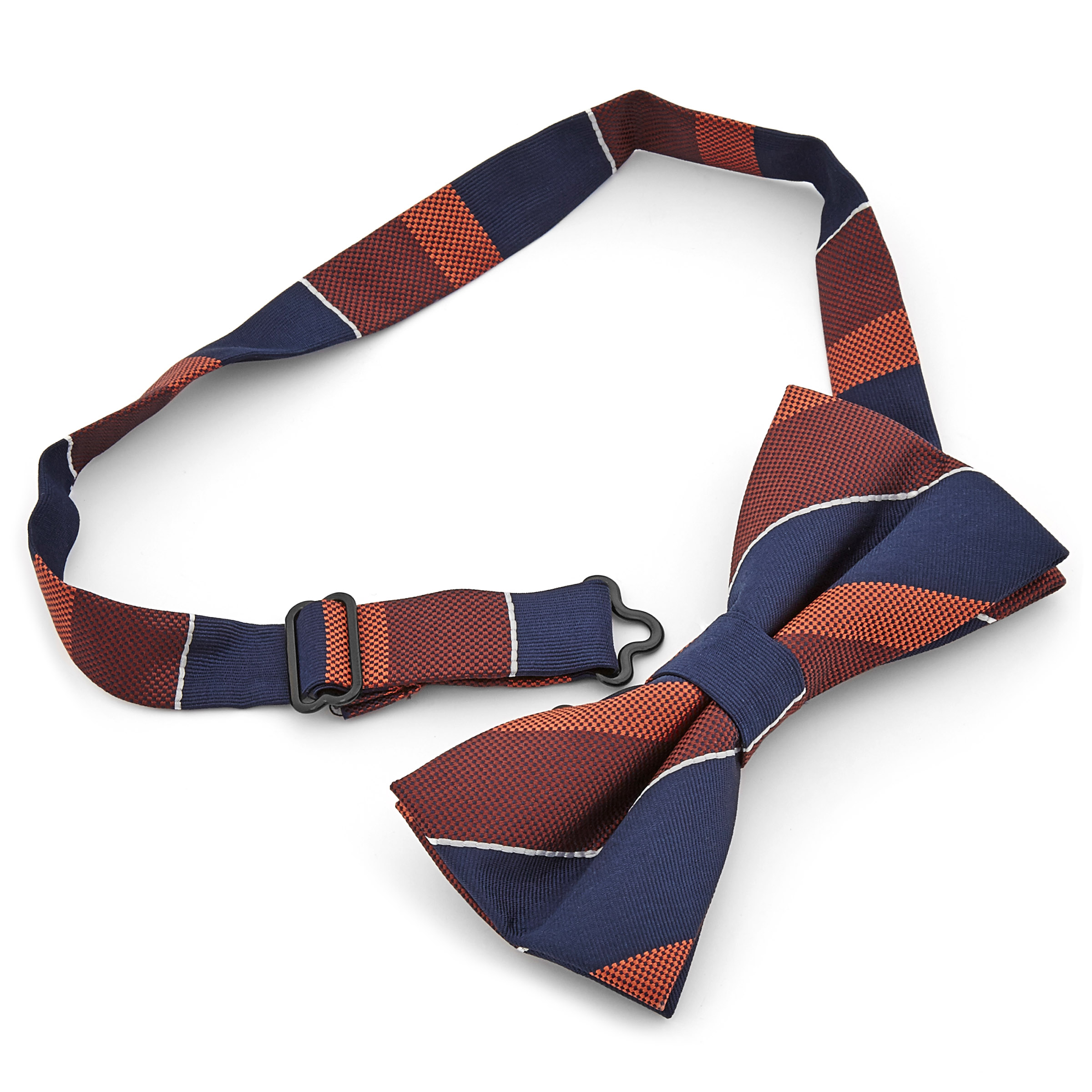 Gestreifte Fliege In Blau & Burgunderrot - 2