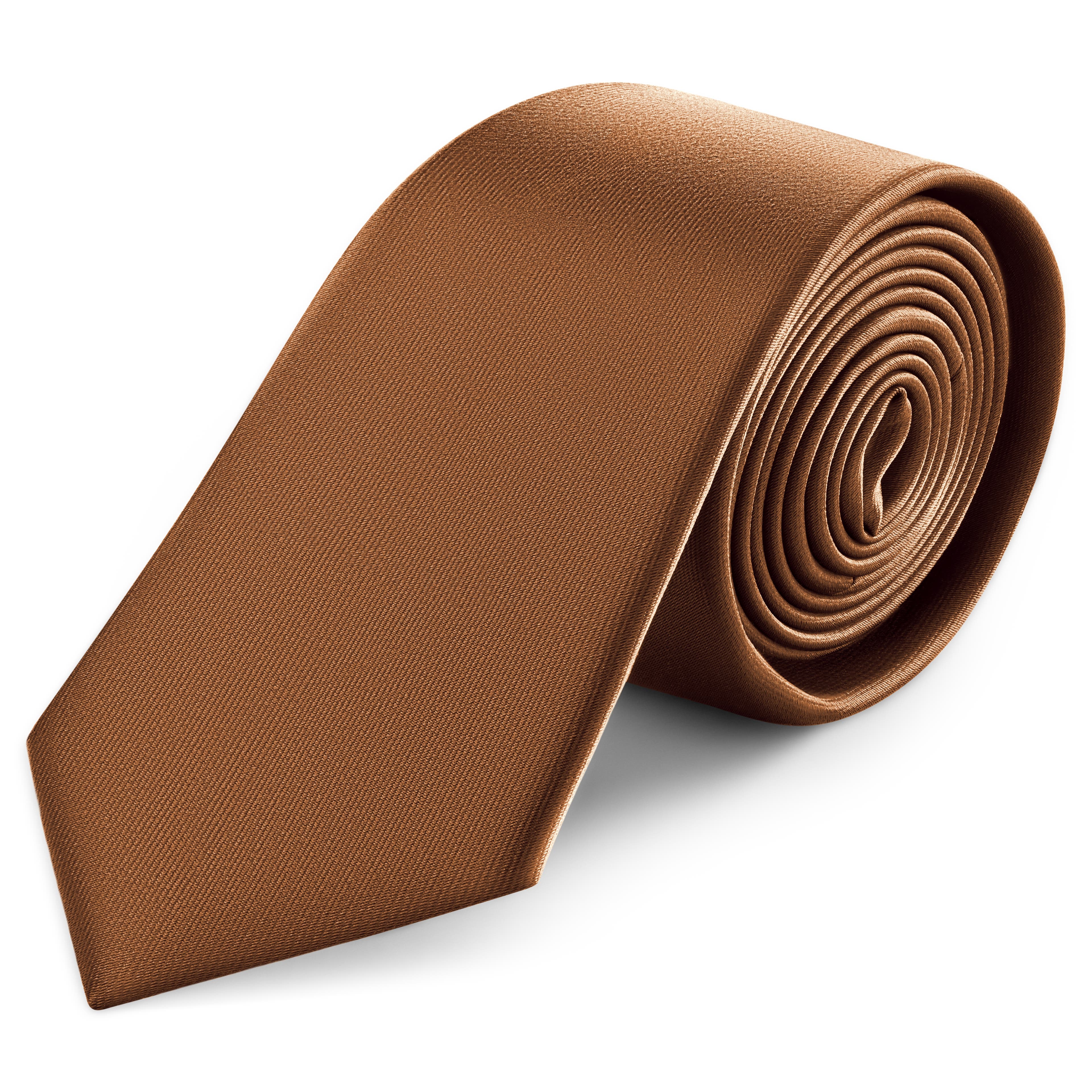 Rozsdaszínű szatén nyakkendő - 8 cm