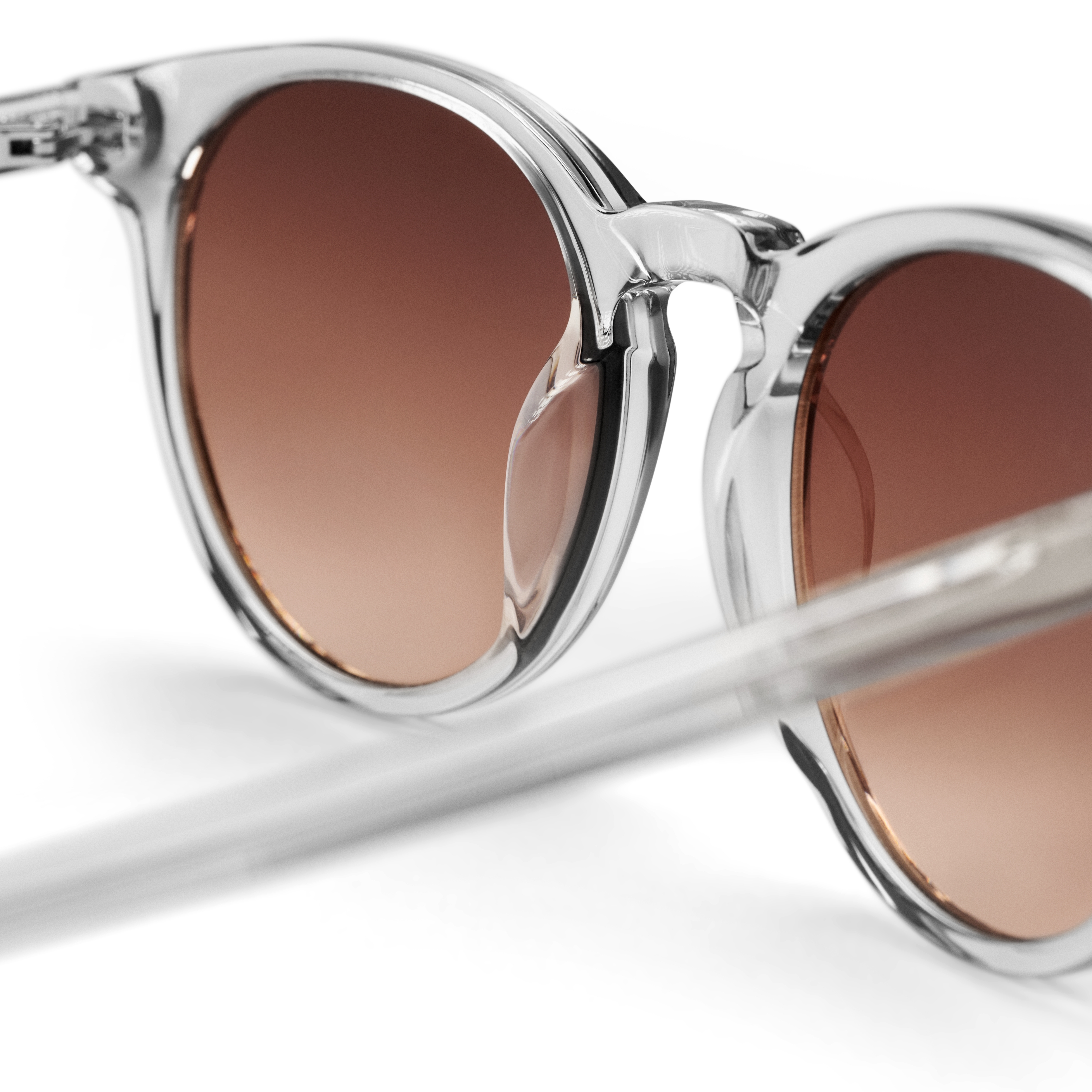 Round Brown Horn-Rimmed New Depp Sunglasses - 4