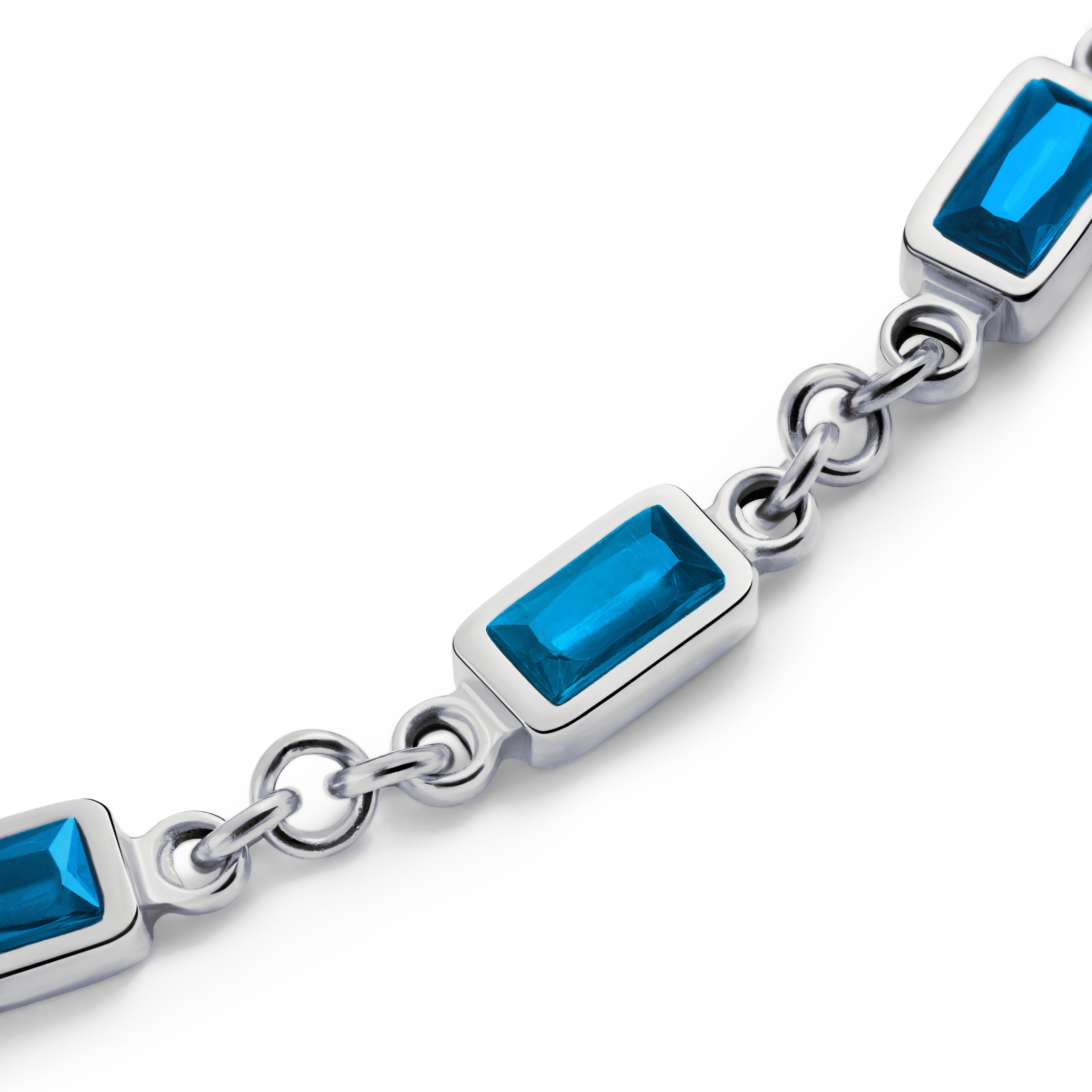 Prism | Bracelet argenté avec pierres en cristal bleu - 2