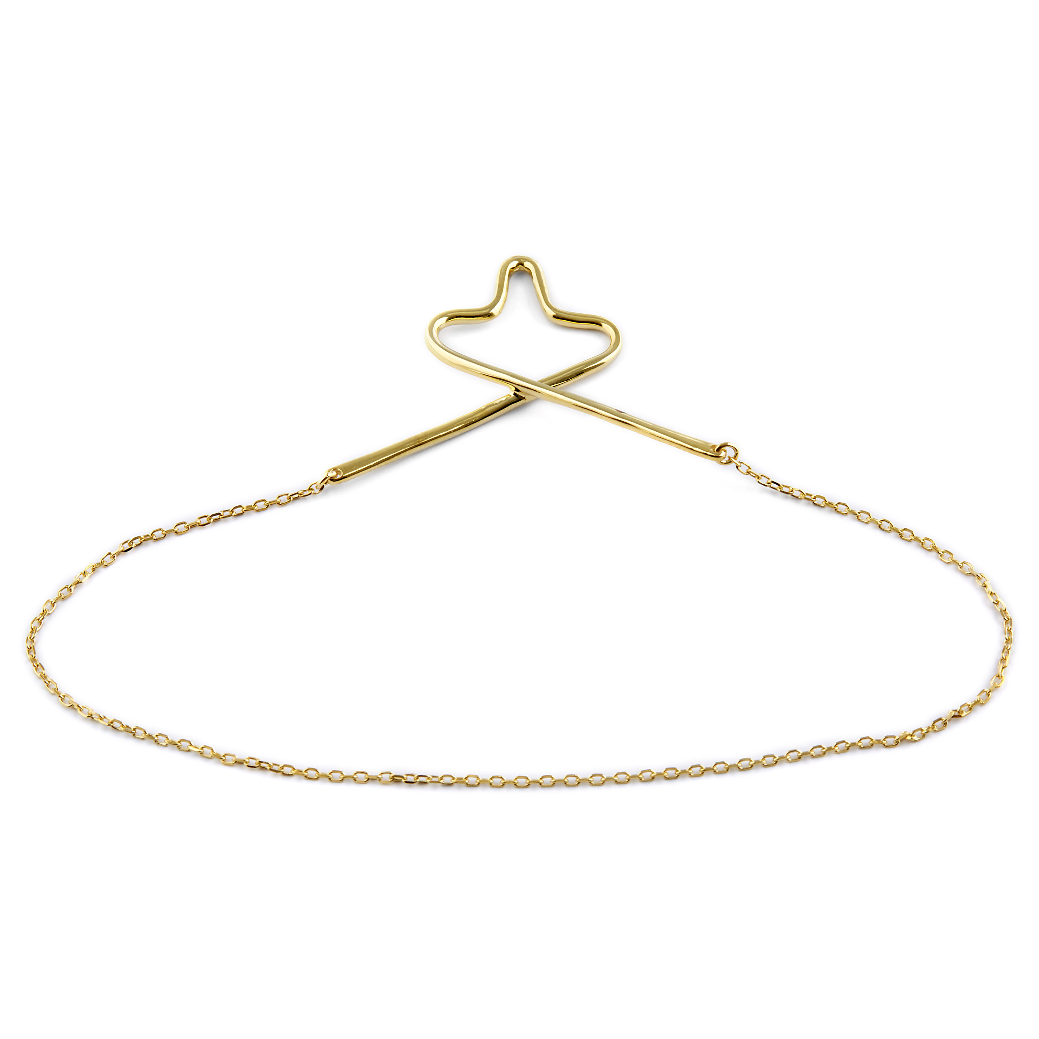 925 Zilveren Stropdasketting met Gouden Anker - 1