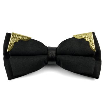 Black & Gold Pre-Tied Bow Tie