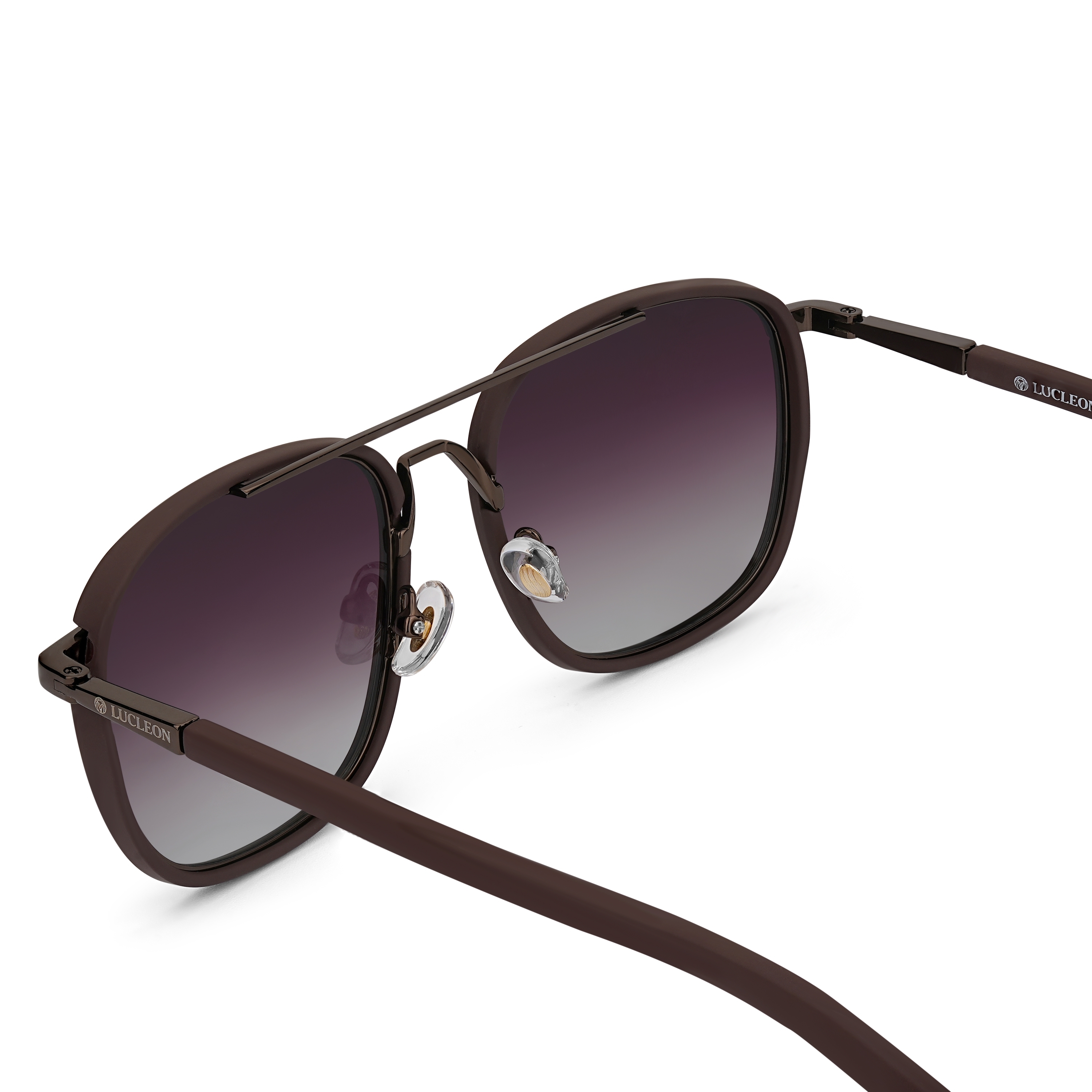 Gafas de Sol Polarizadas de Doble Puente Degradado Café - 4