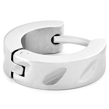 Sentio | Simple Double-Grooved Surgical Steel Hoop Earring