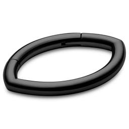 1/3" (8 mm) Black Titanium Oval Piercing Ring