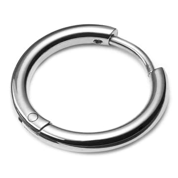Silver-Tone Steel Hoop Earring Silver-Tone Steel Hoop Earring