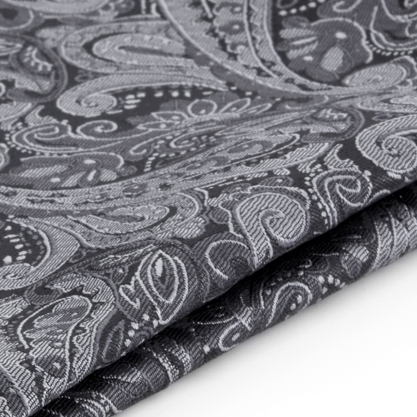Silver Grey Paisley Pattern Pocket Square | In stock! | Tailor Toki