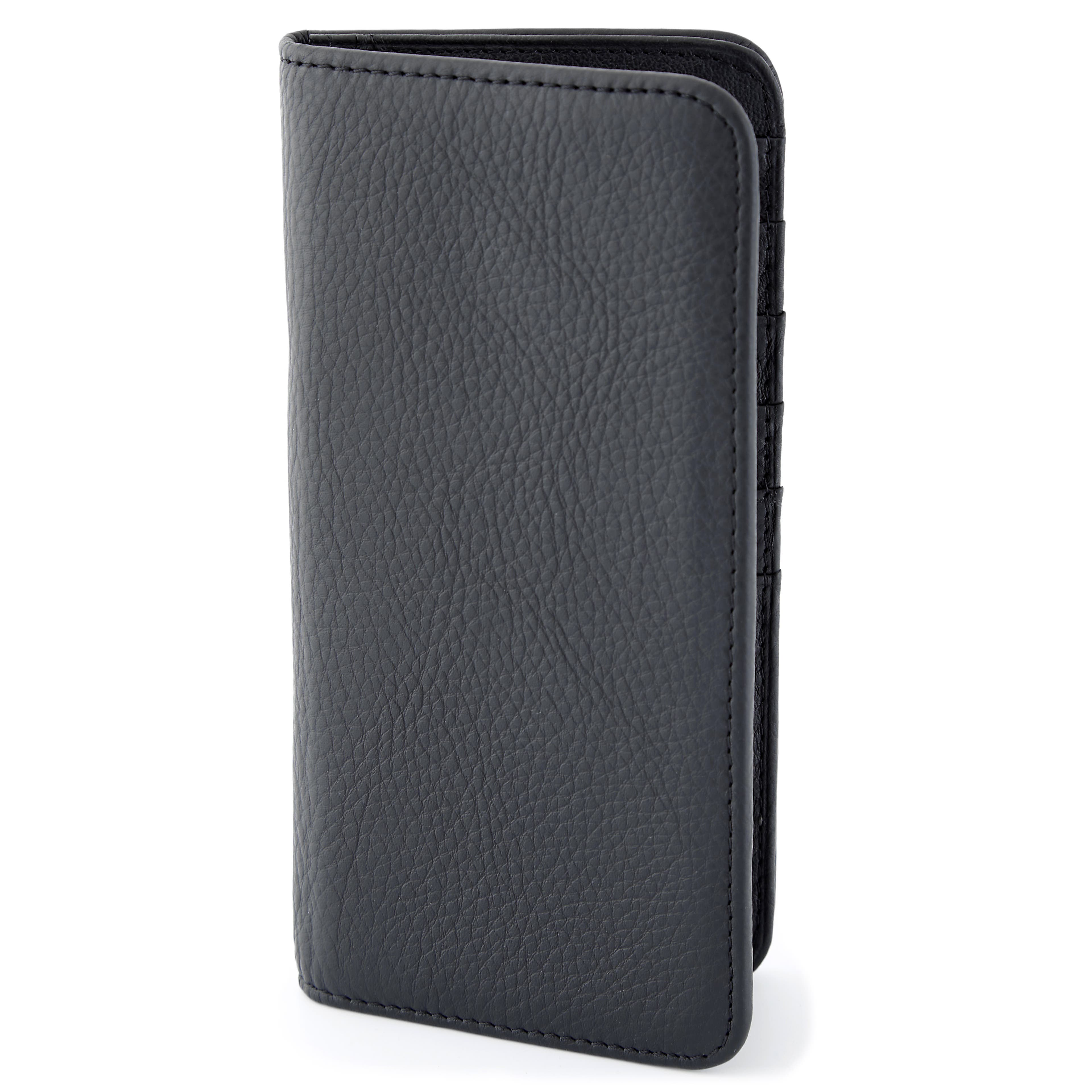 Elegant Large Black Leather Wallet