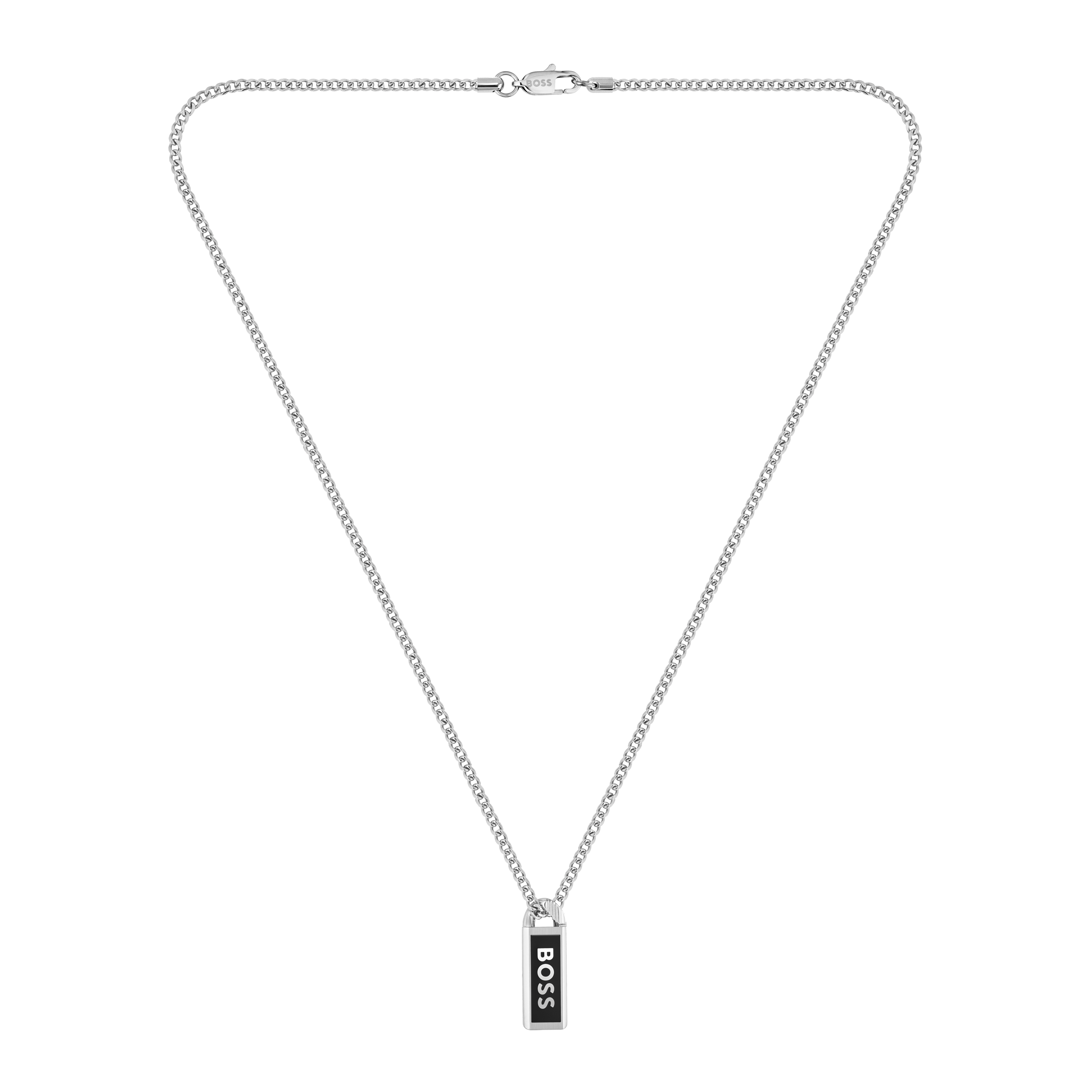 Silver-tone BOSS Kassy Emblem Necklace - 4
