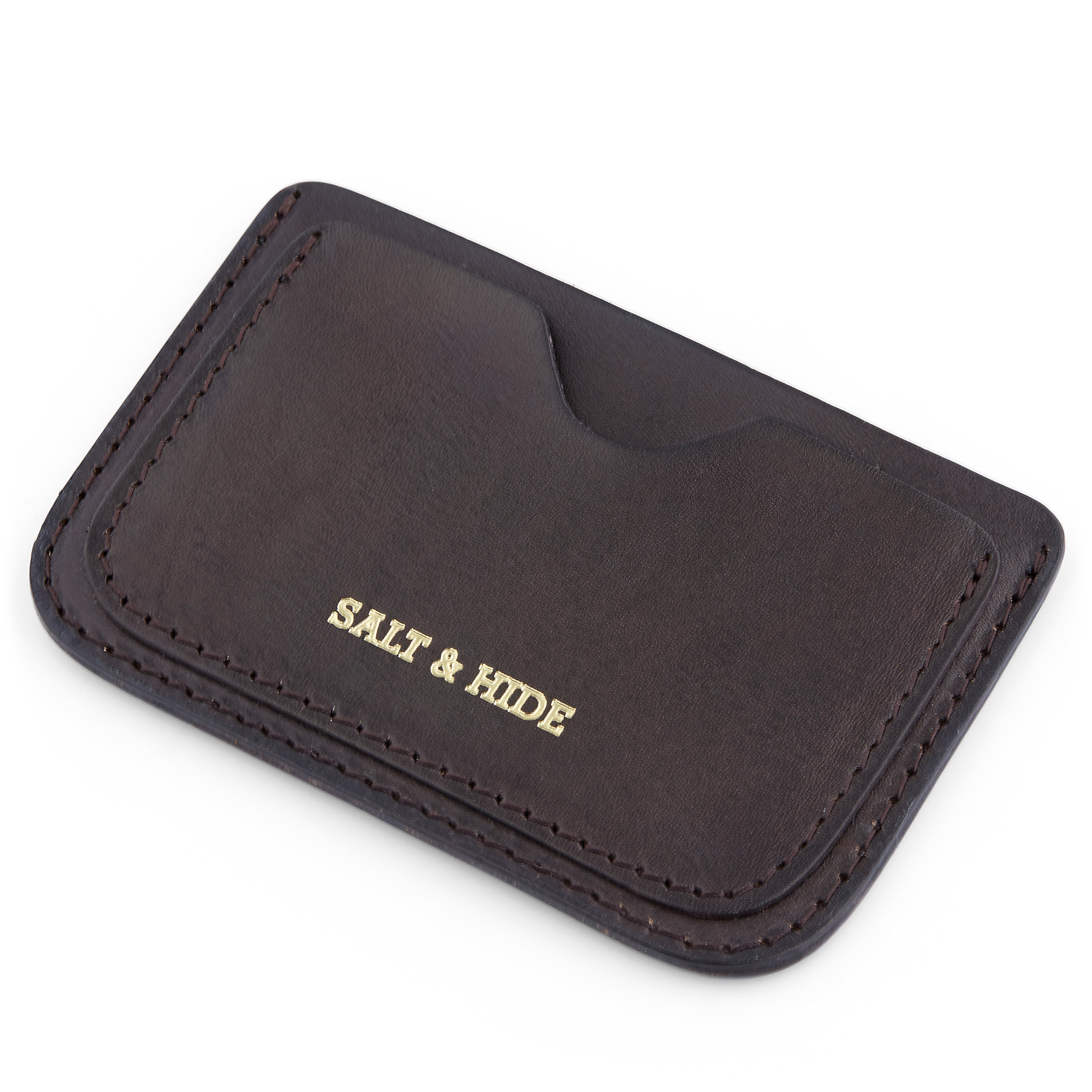 Coffee Brown Leather Card Holder - 4