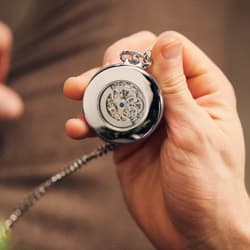 Easton Reloj de bolsillo automático plateado ¡En stock! Fawler