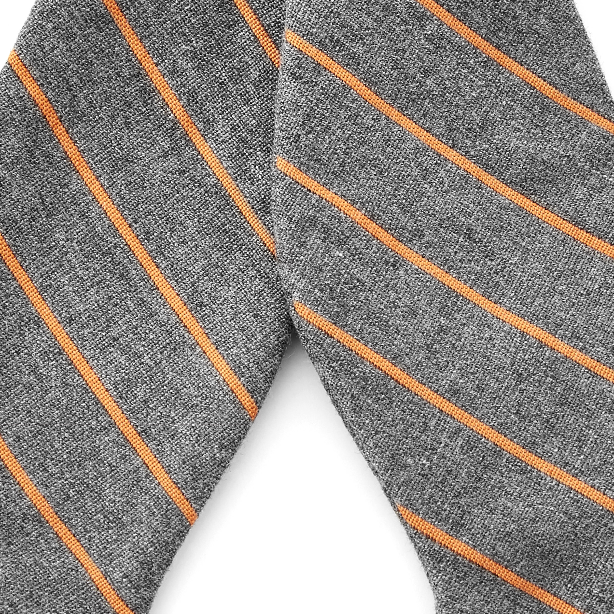 Grey and Orange Self Tie Bow Tie - 2