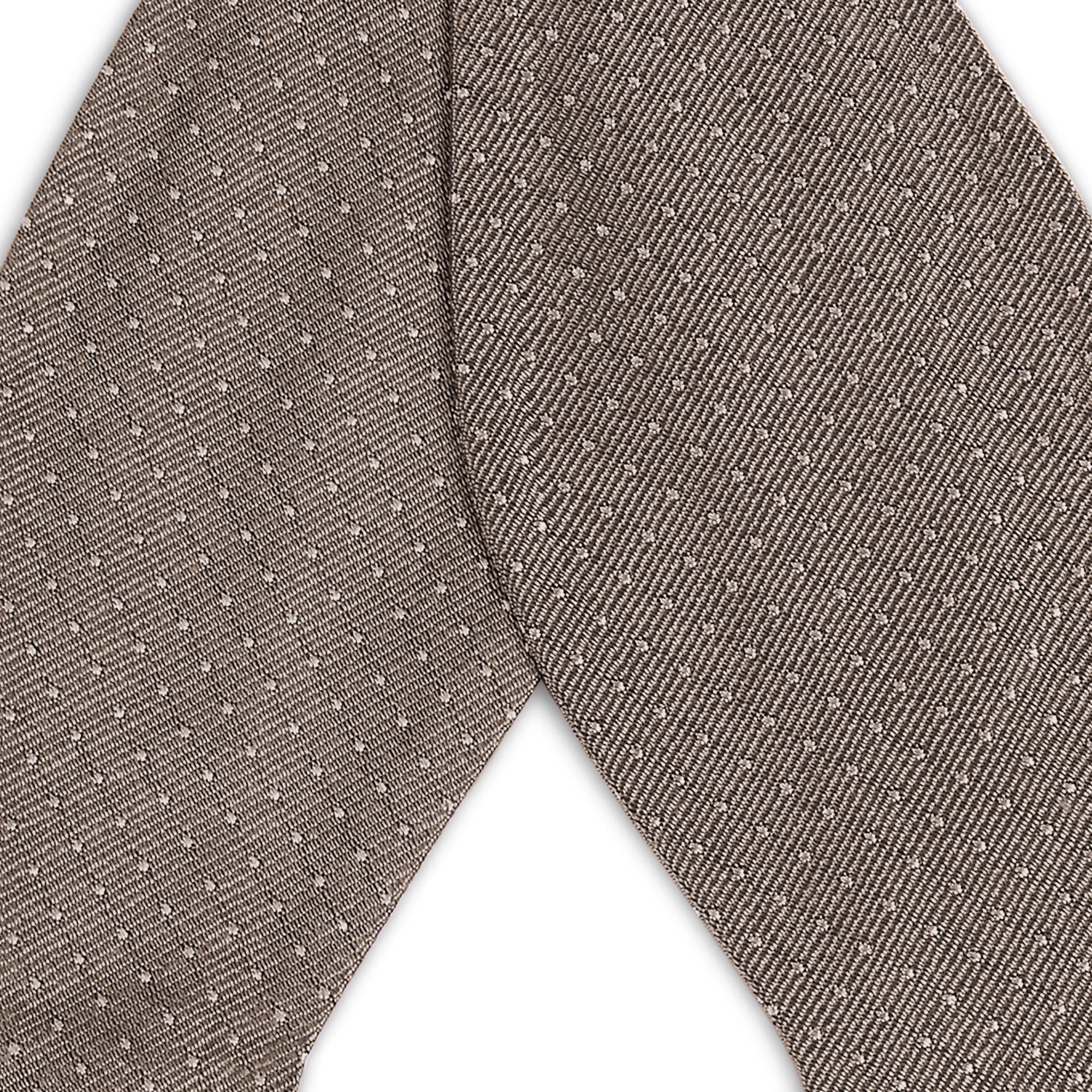 Papion self-tie din mătase bej cu picățele - 2